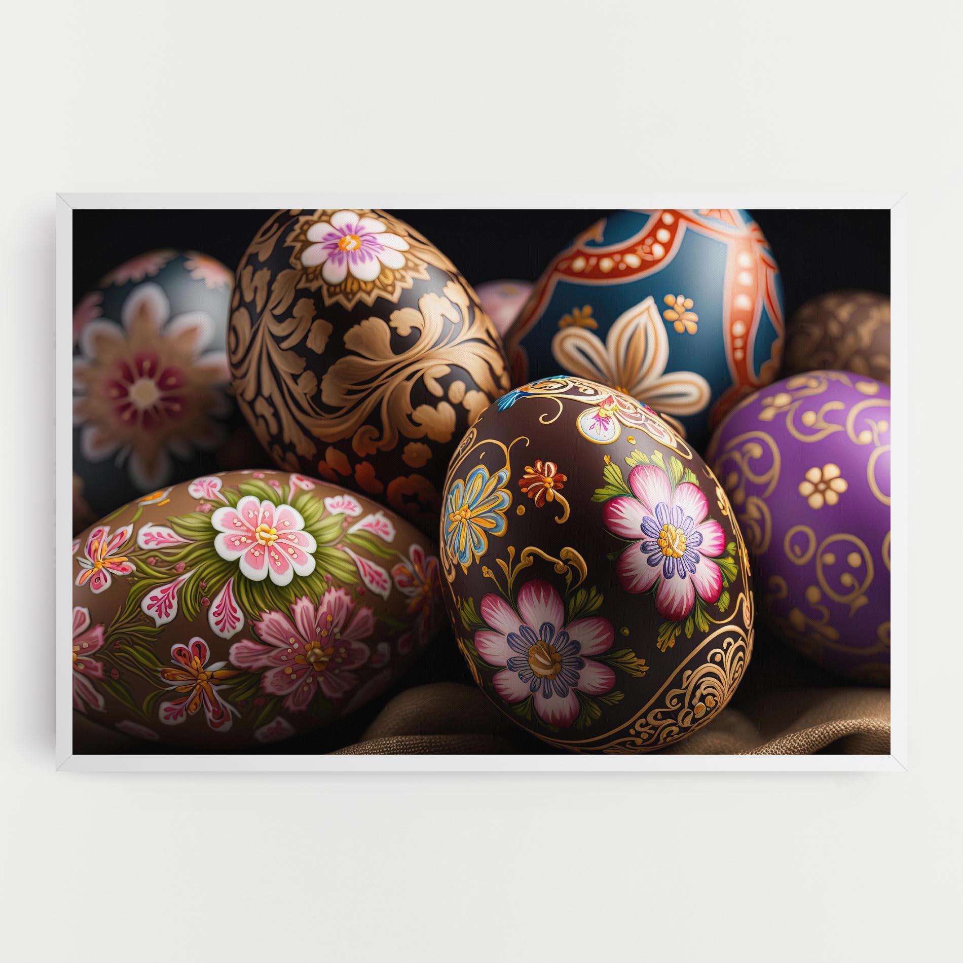 Leinwandbild Pretty Painted Eggs mockup 0