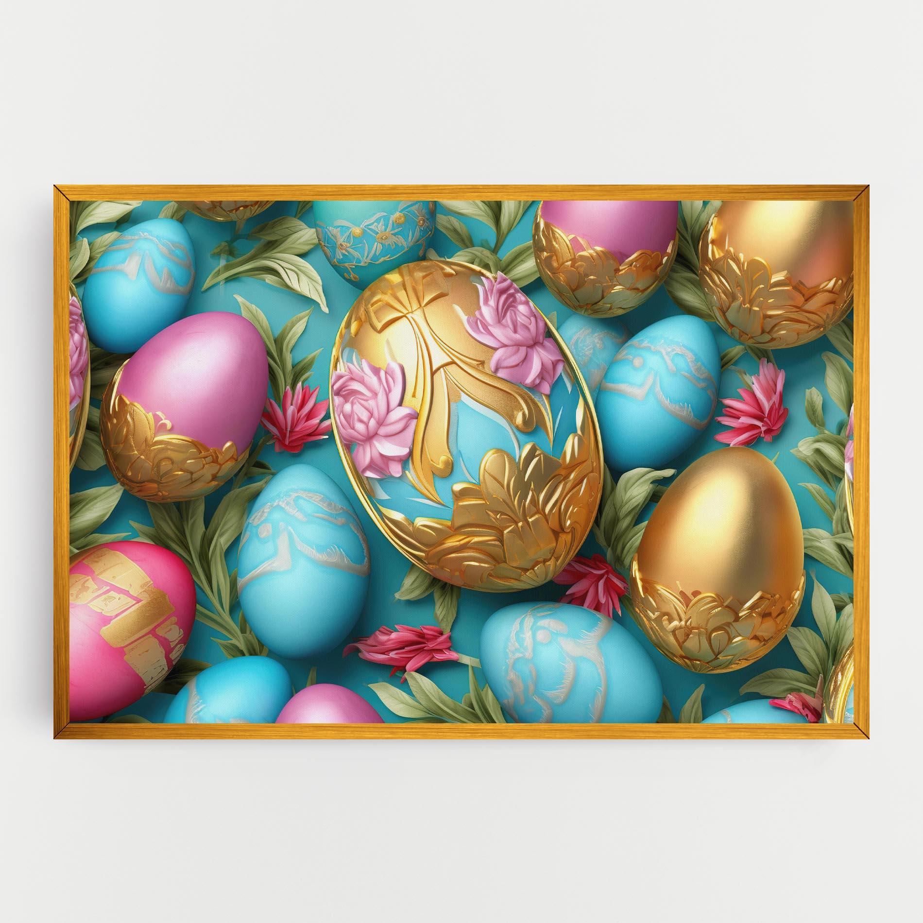 Leinwandbild Blue Pink Easter Egs mockup 0
