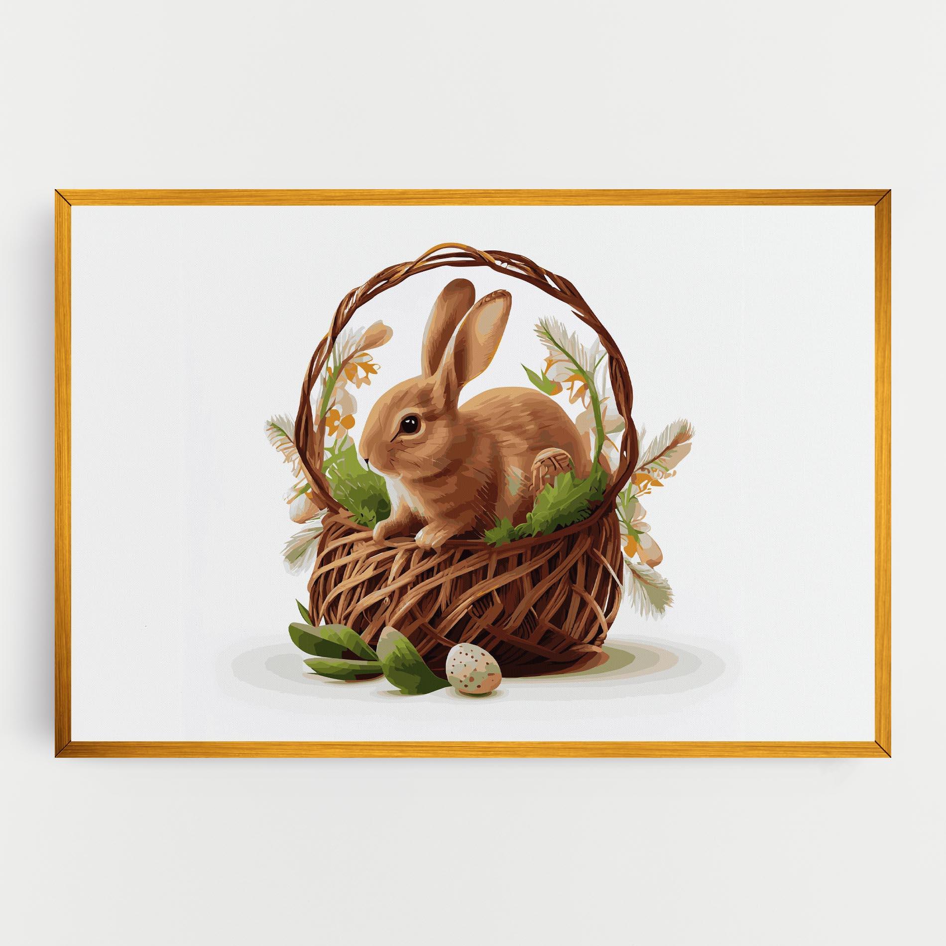 Leinwandbild Bunny In Basket mockup 0
