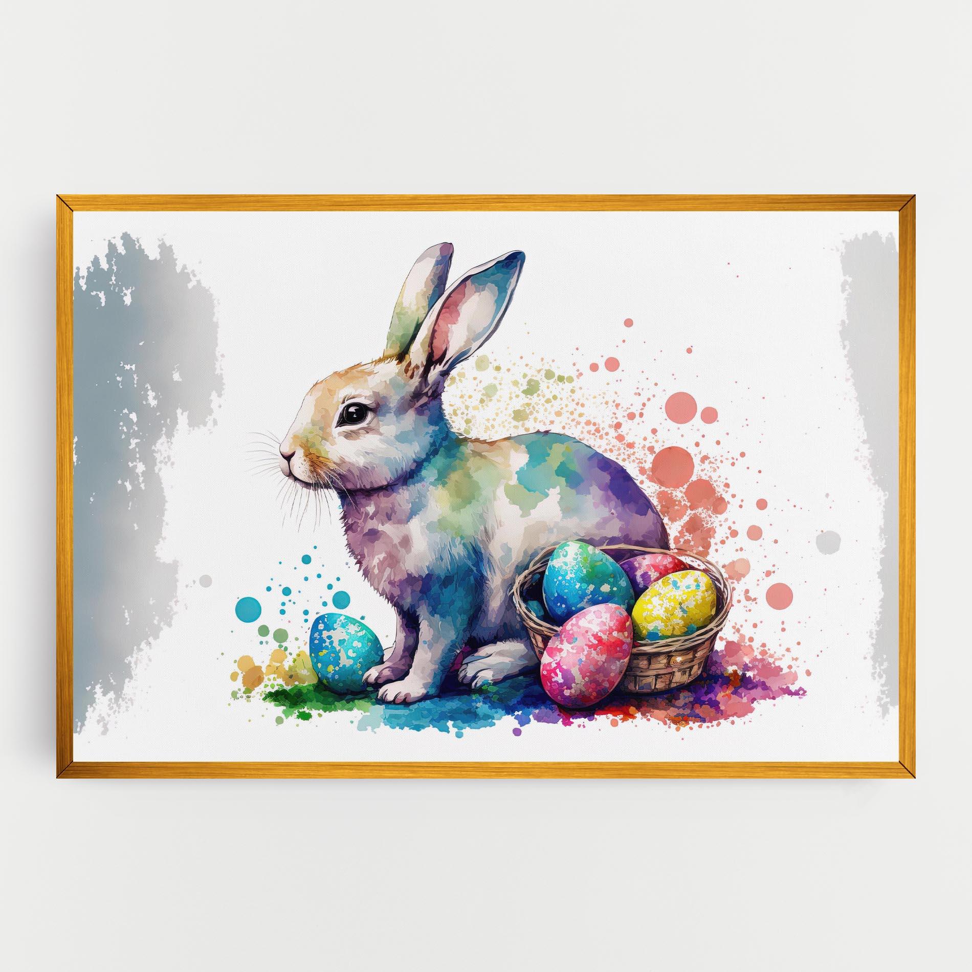 Leinwandbild Easter Bunny Watercolor mockup 0