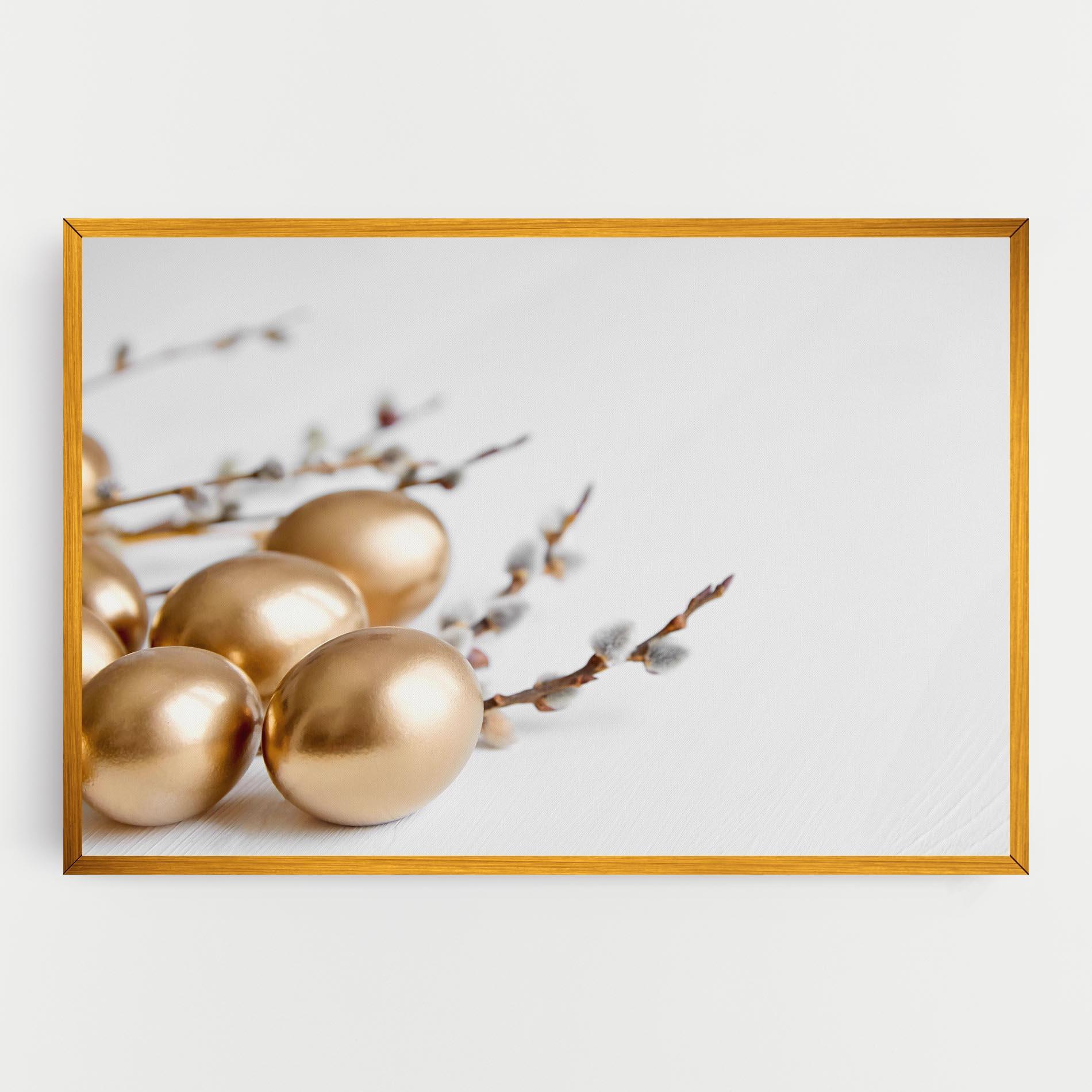 Leinwandbild Easter Gold Eggs mockup 0