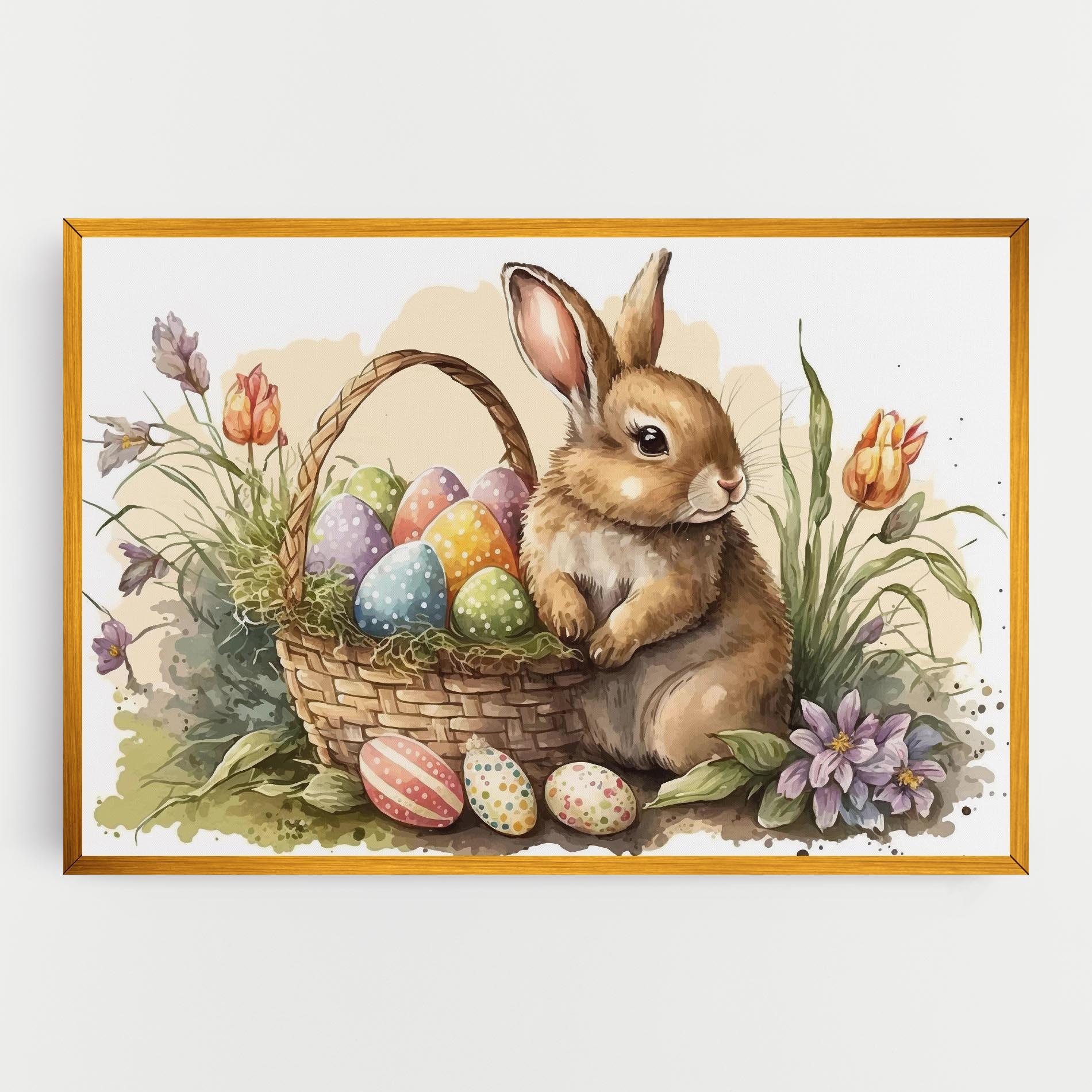 Leinwandbild Eggs Baby Bunny mockup 0