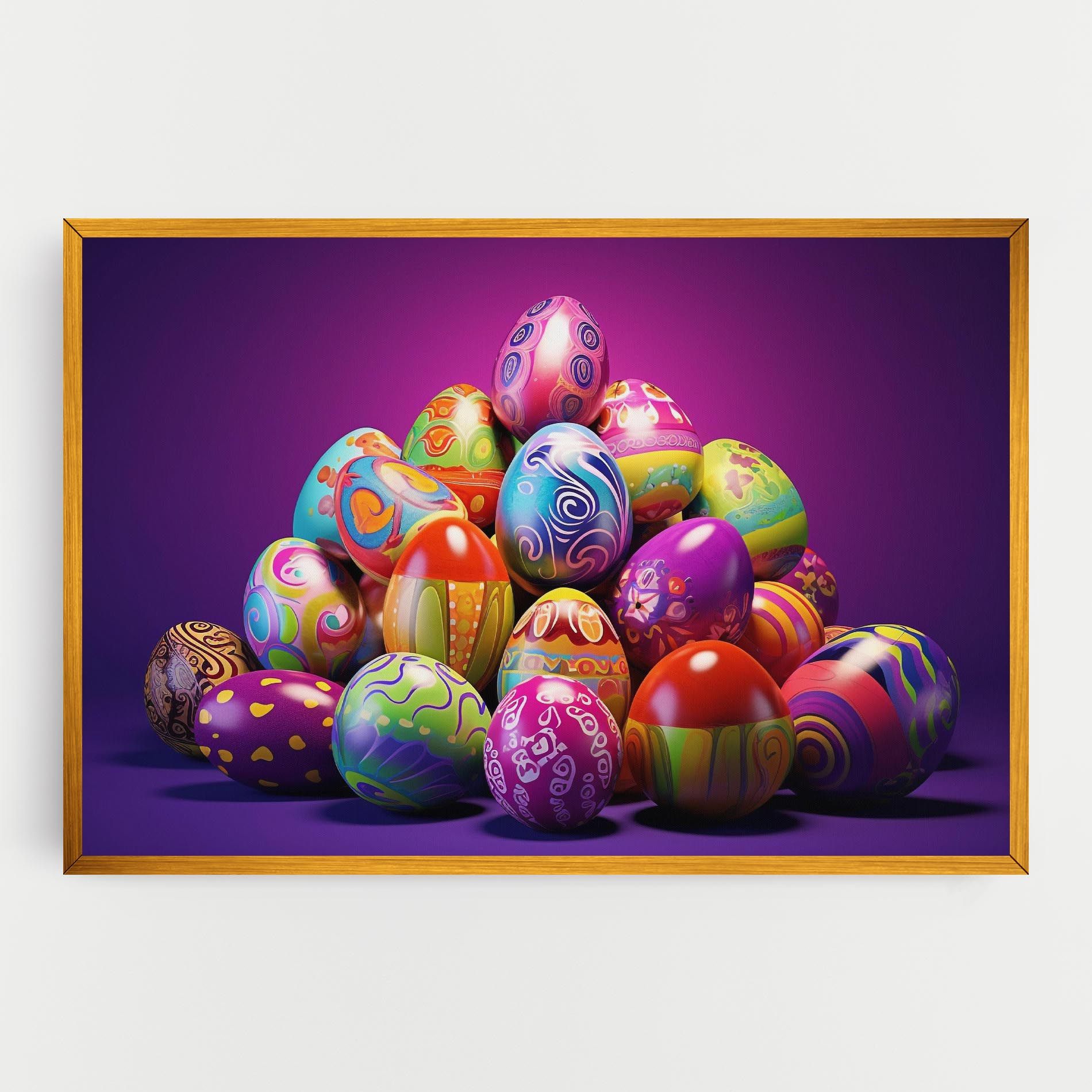 Pile Colorful Eggs mockup 0