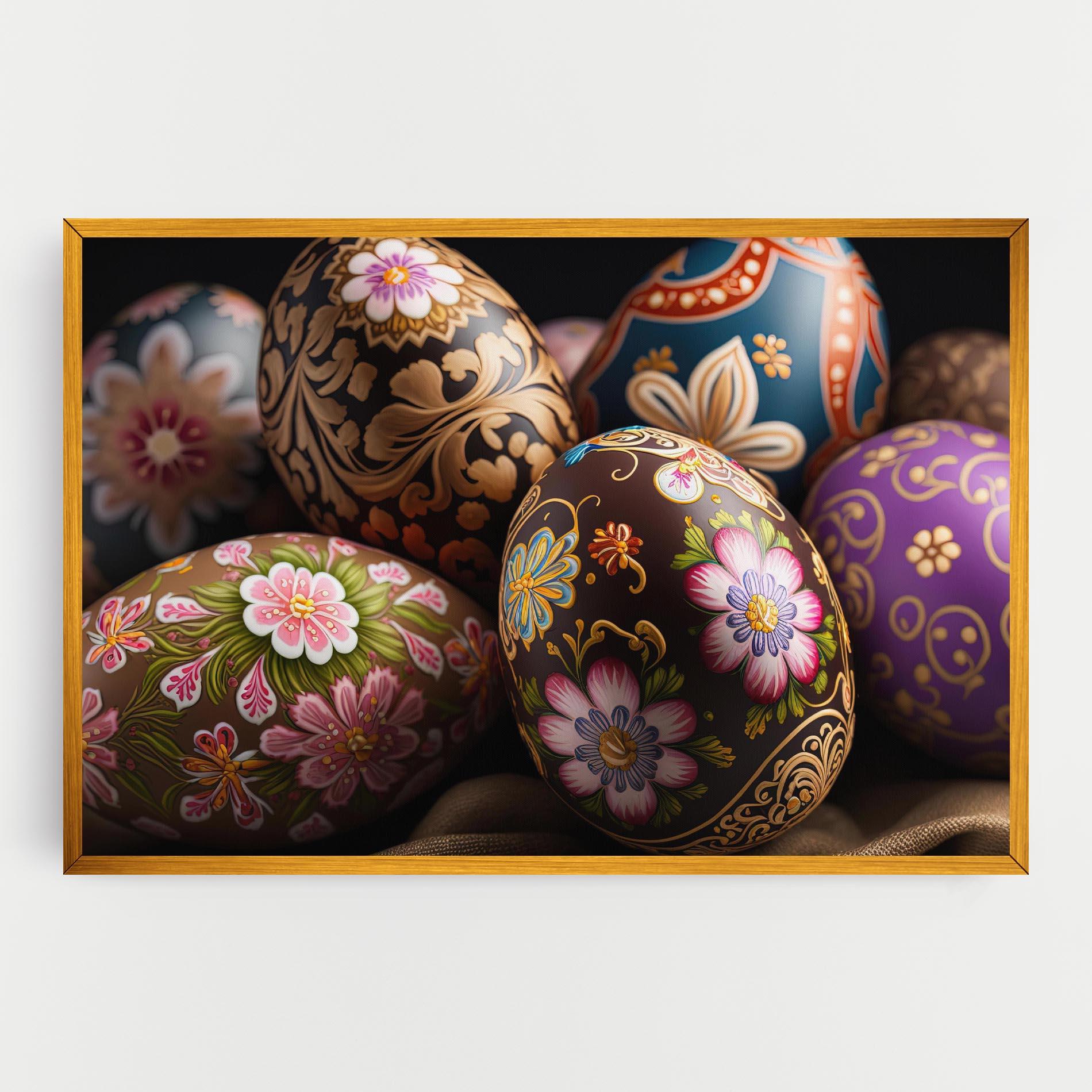 Leinwandbild Pretty Painted Eggs mockup 0