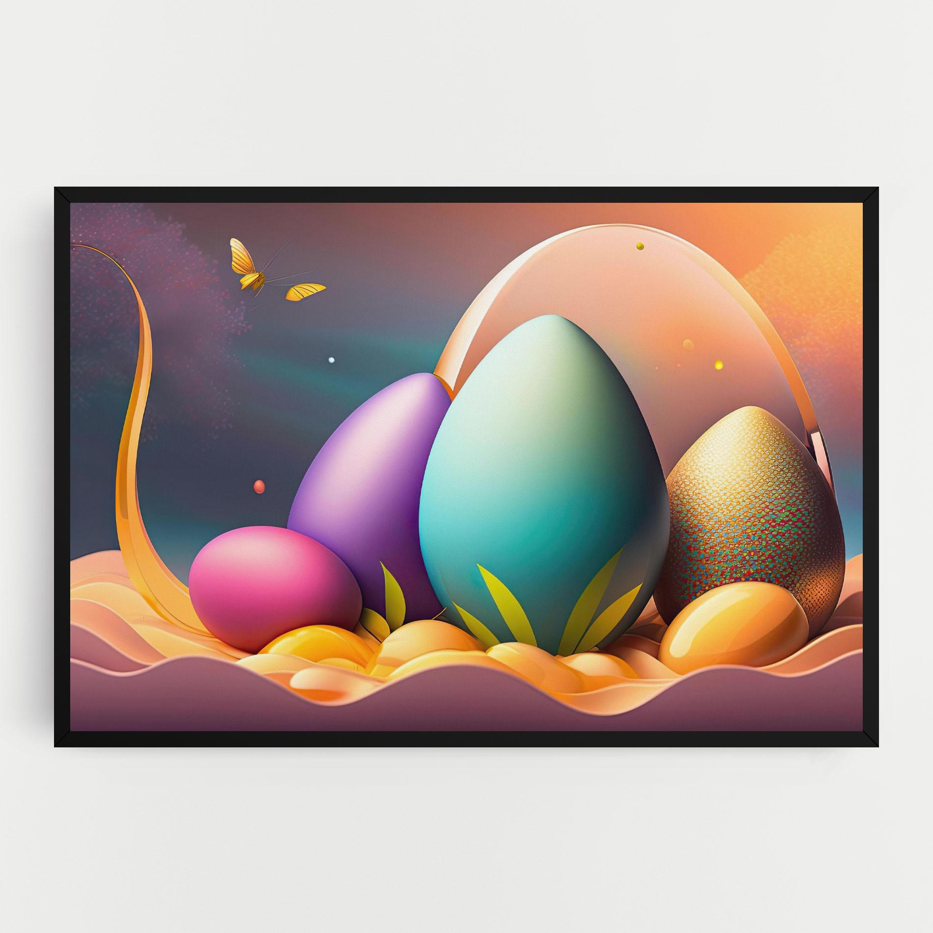 Leinwandbild Big Blue Easter Egg mockup 0
