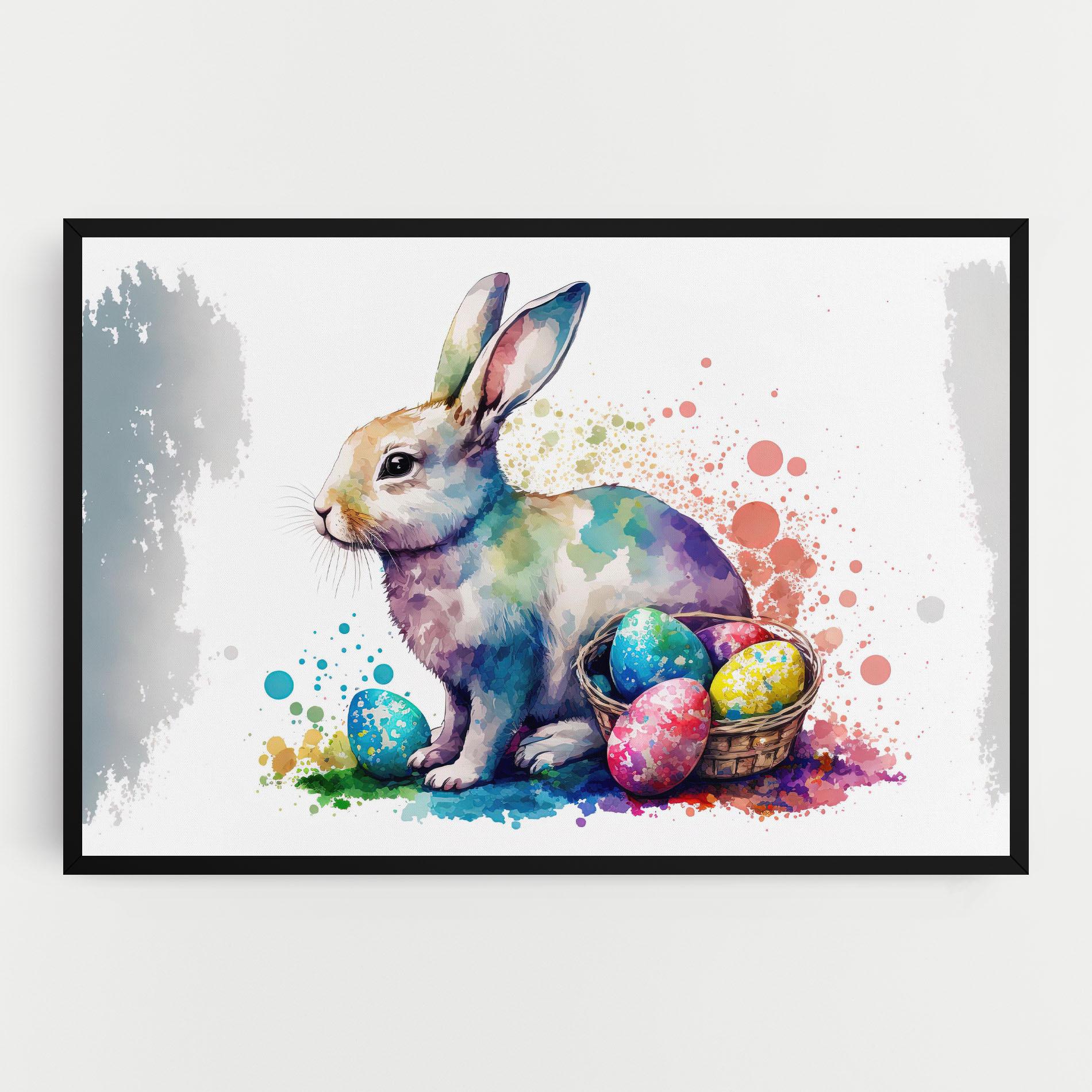 Leinwandbild Easter Bunny Watercolor mockup 0