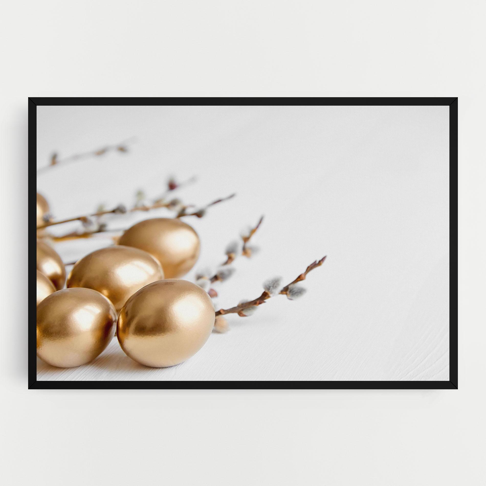 Leinwandbild Easter Gold Eggs mockup 0