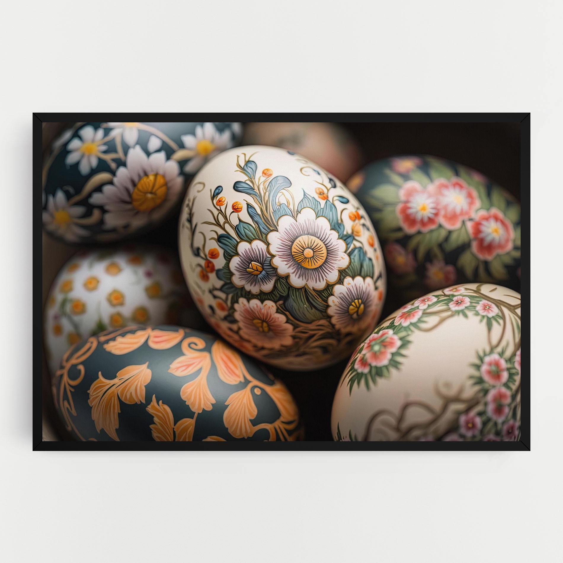 Leinwandbild Floral Painted Eggs mockup 0