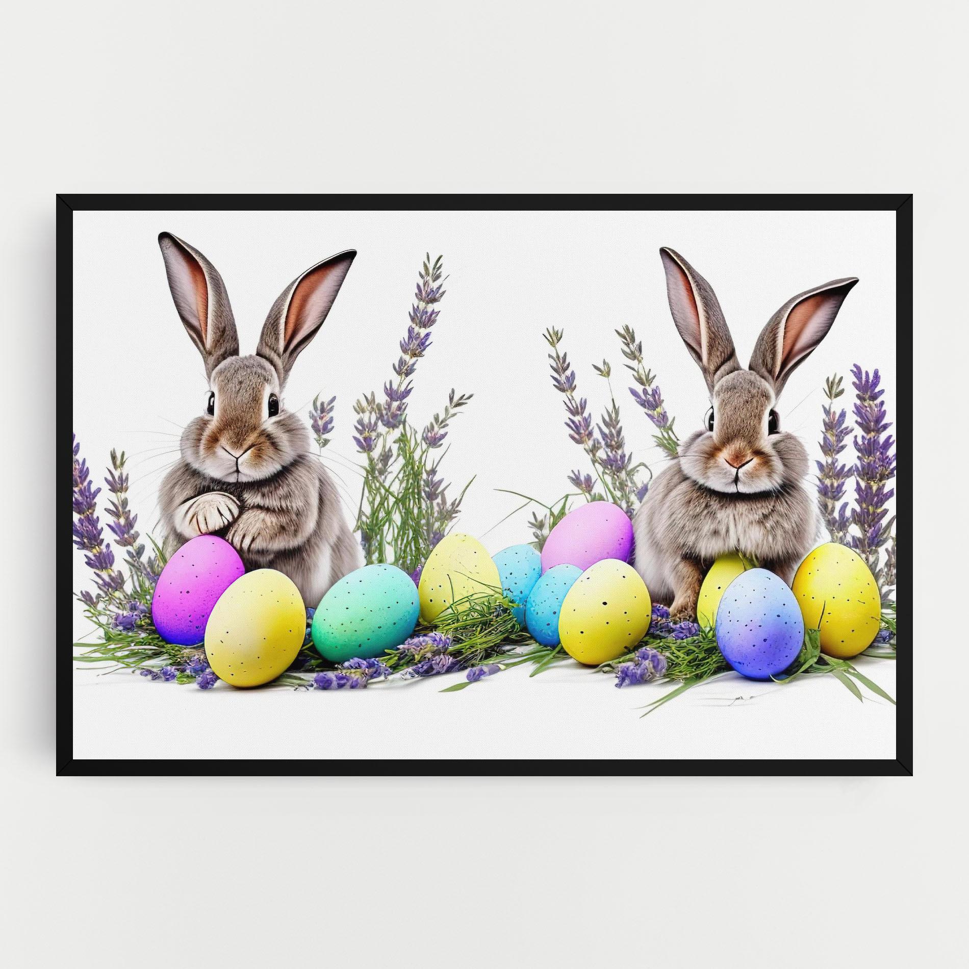 Leinwandbild Flowers Easter Bunny mockup 0