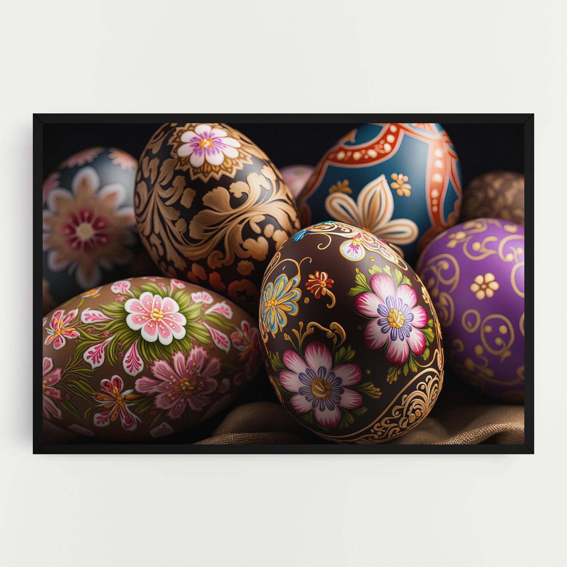 Leinwandbild Pretty Painted Eggs mockup 0