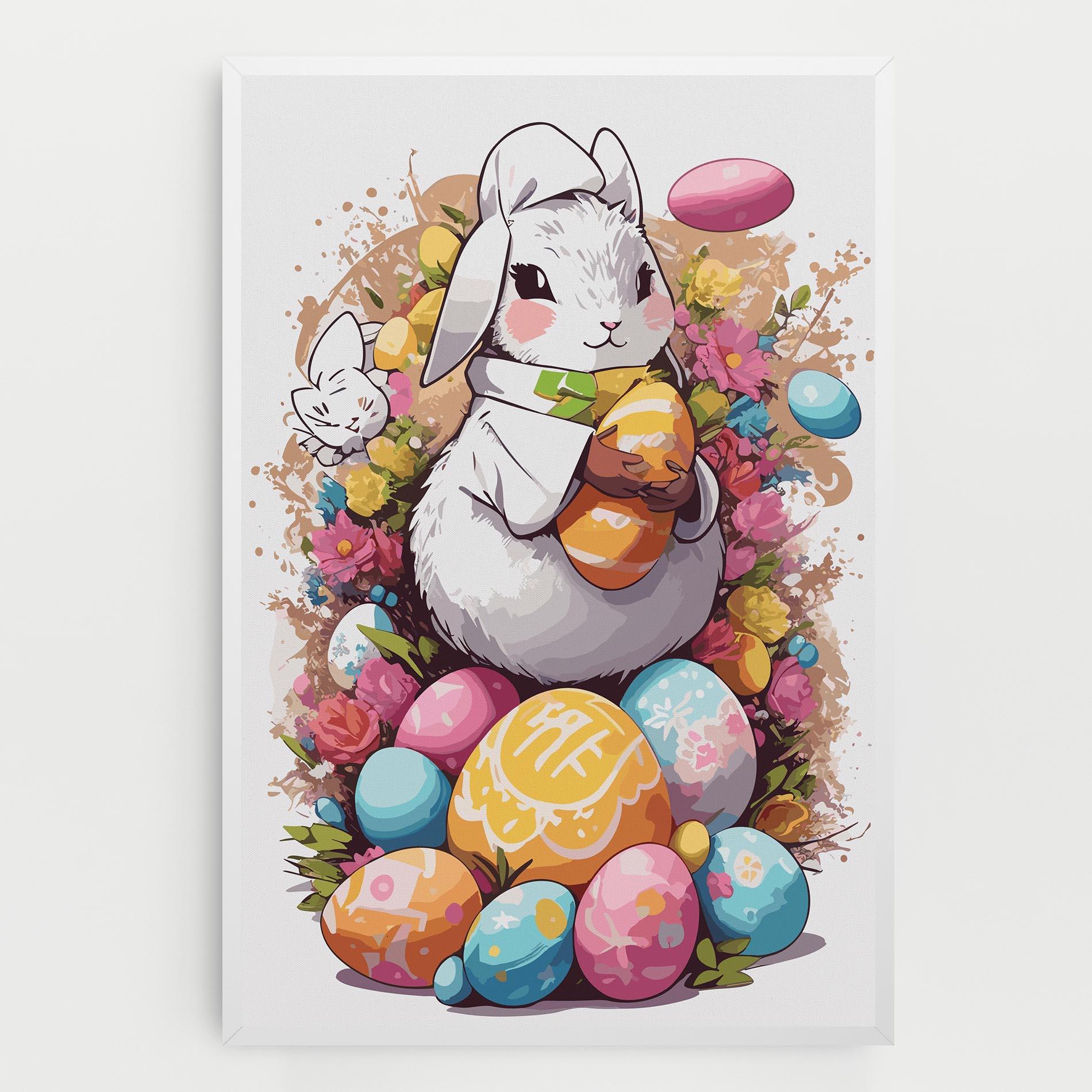 Leinwandbild White Easter Bunny mockup 0
