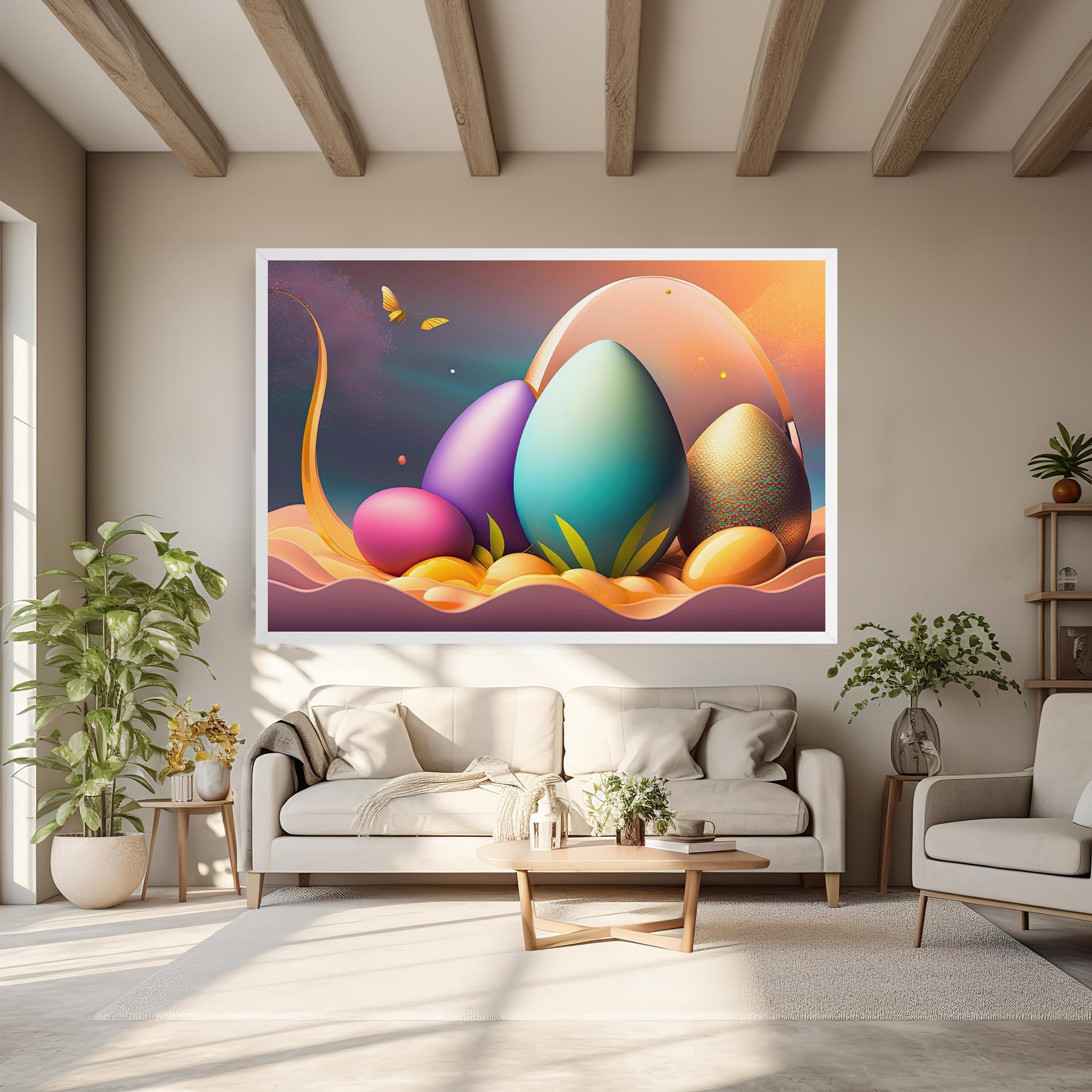 Leinwandbild Big Blue Easter Egg mockup 6