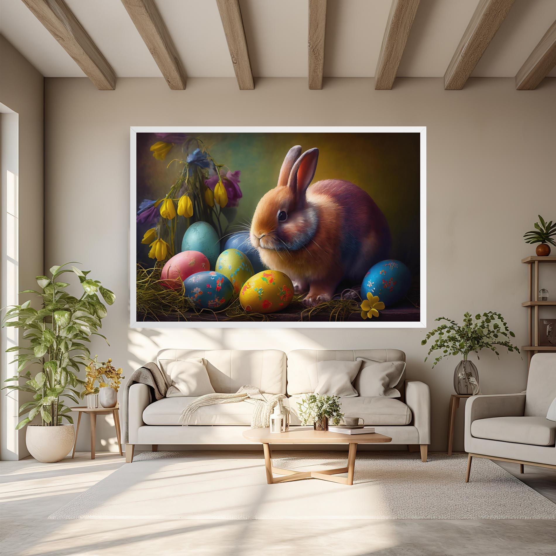 Leinwandbild Easter Cute Rabbit mockup 6