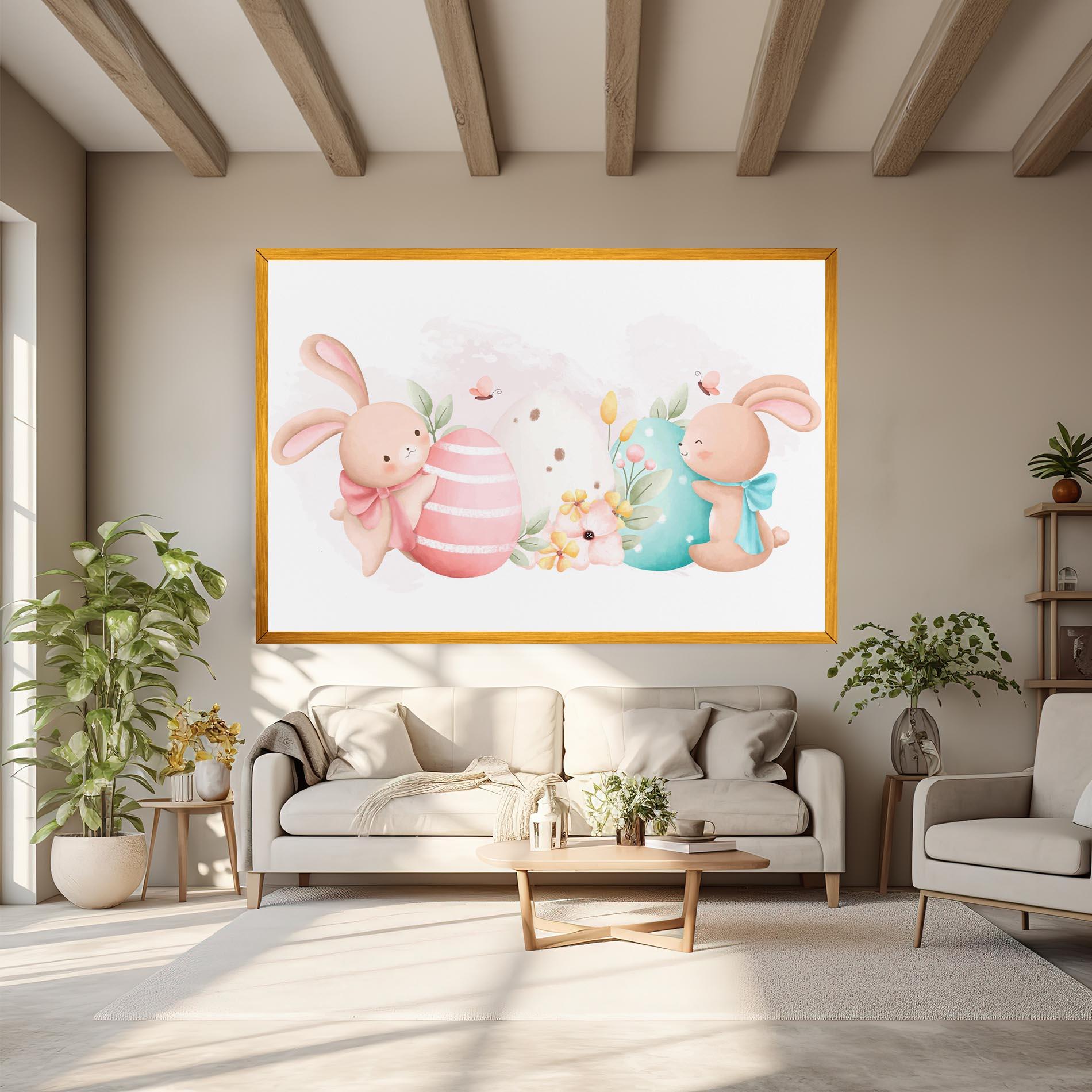 Leinwandbild Cute Bunny Art mockup 6