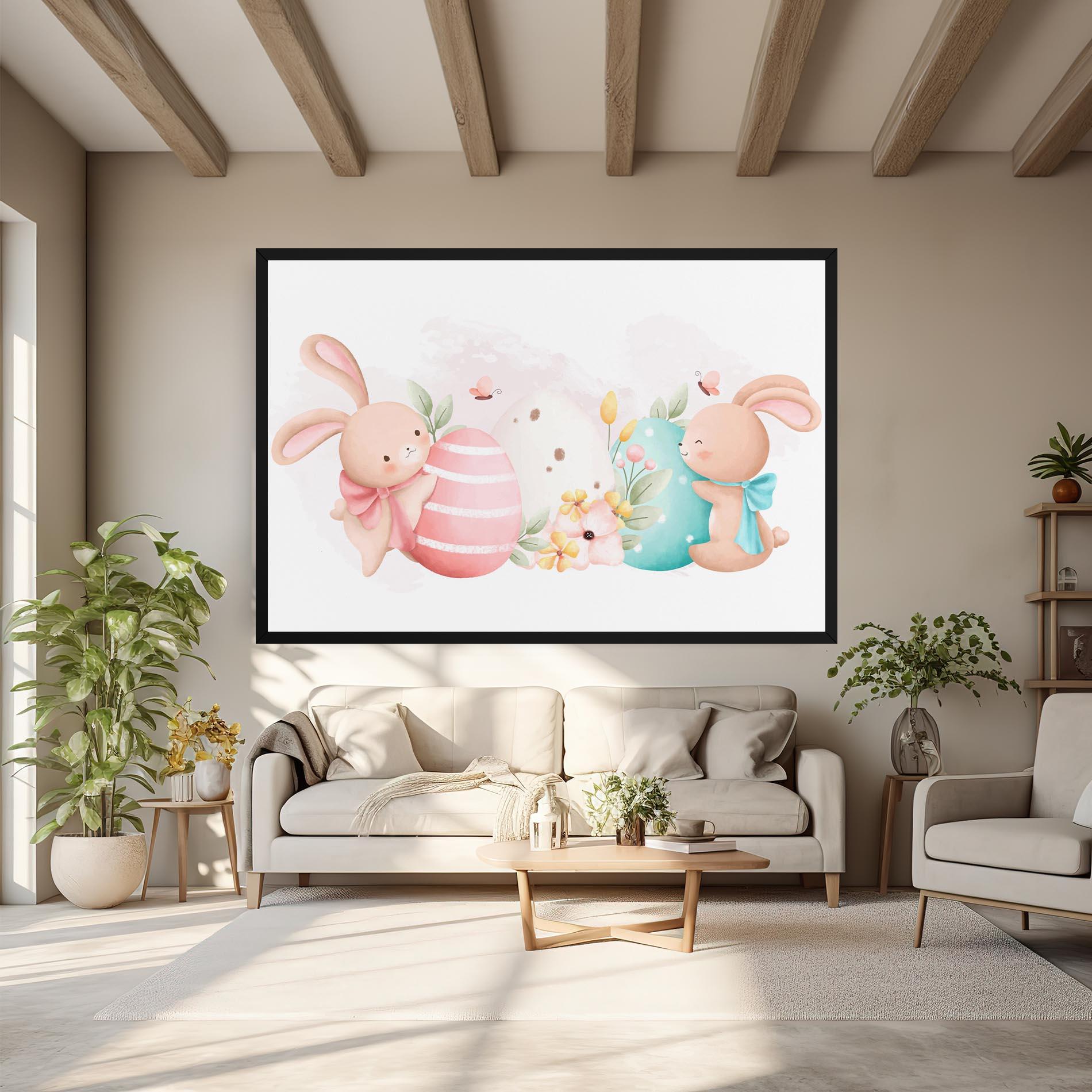 Leinwandbild Cute Bunny Art mockup 6
