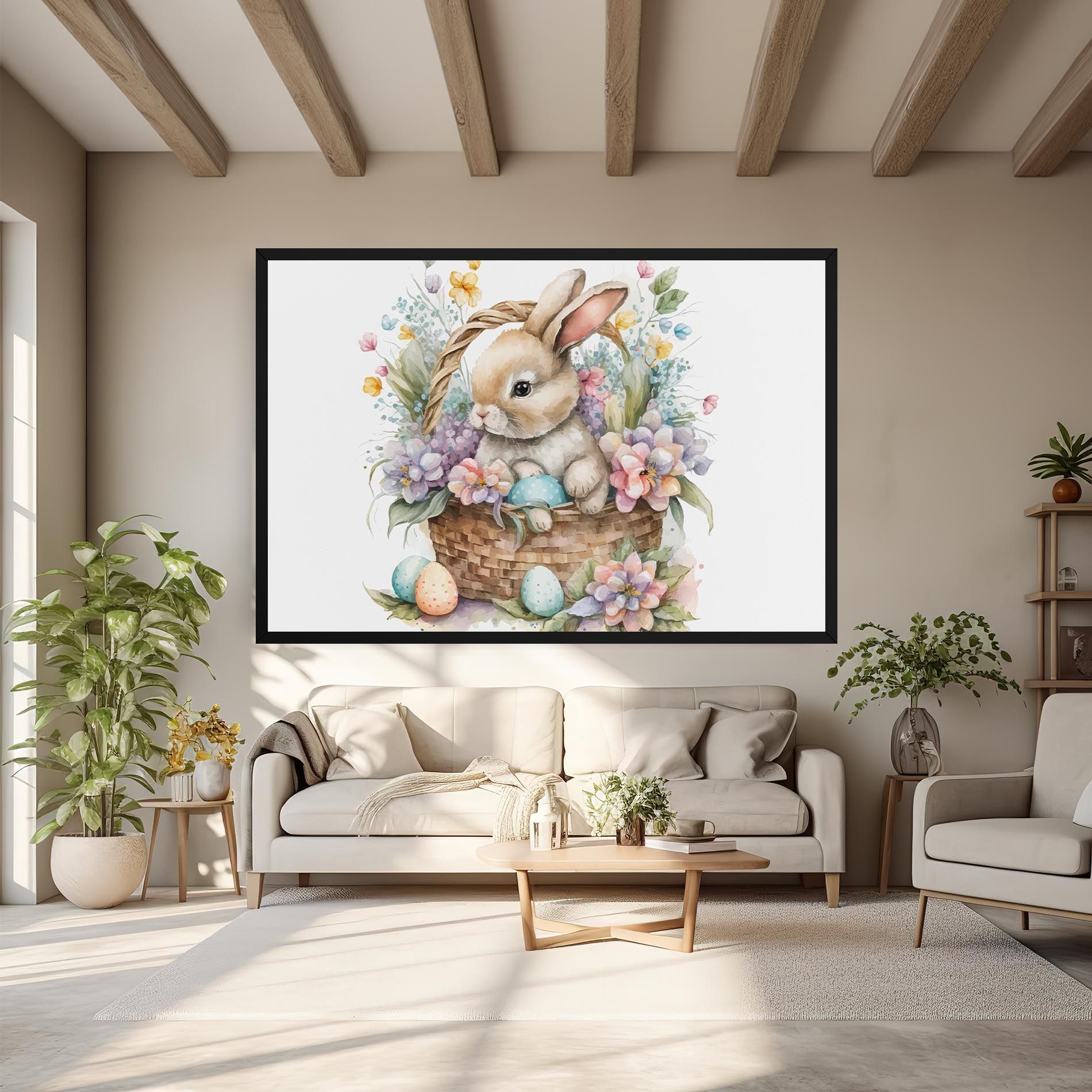 Cute Bunny In Basket mockup 6