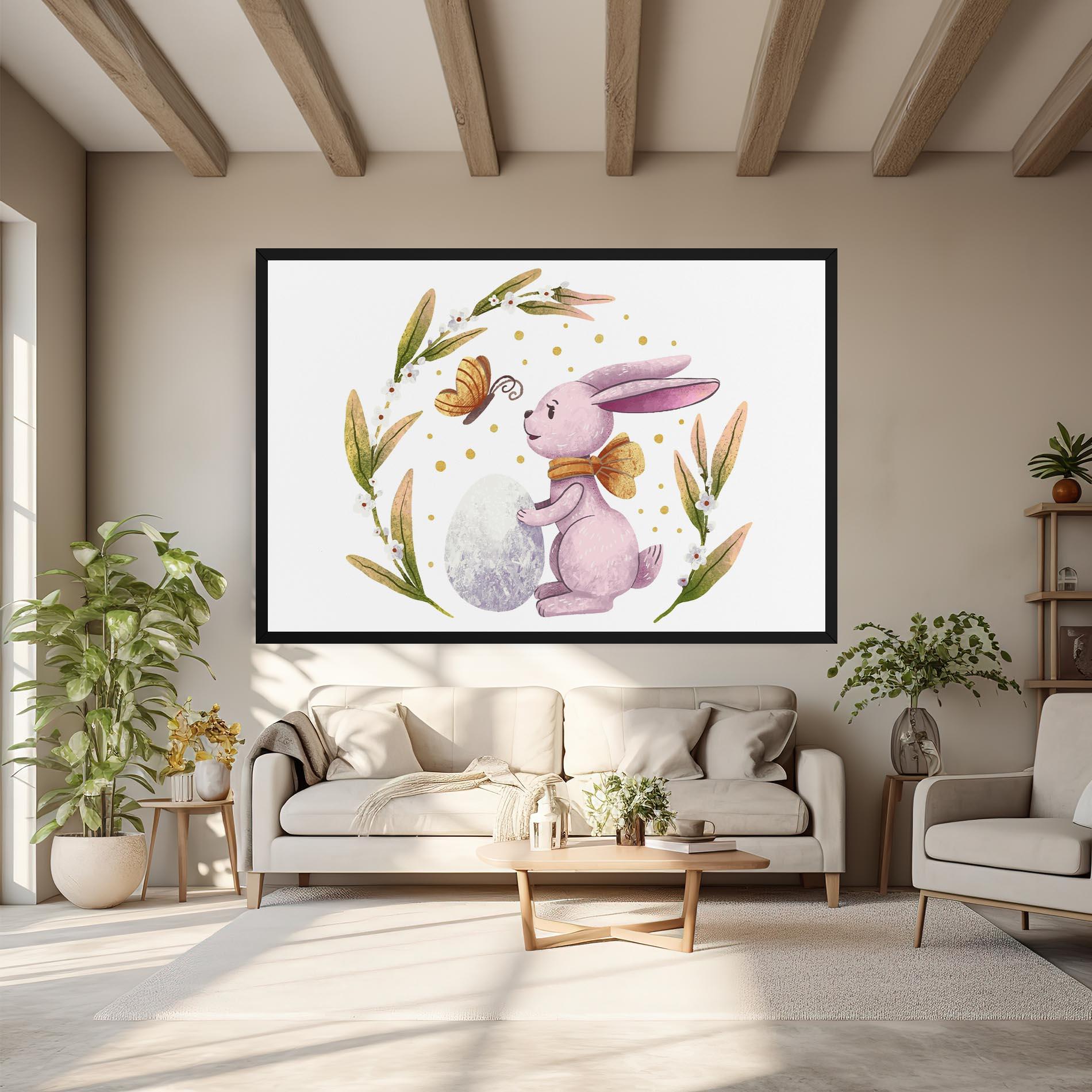 Leinwandbild Easter Pink Bunny mockup 6