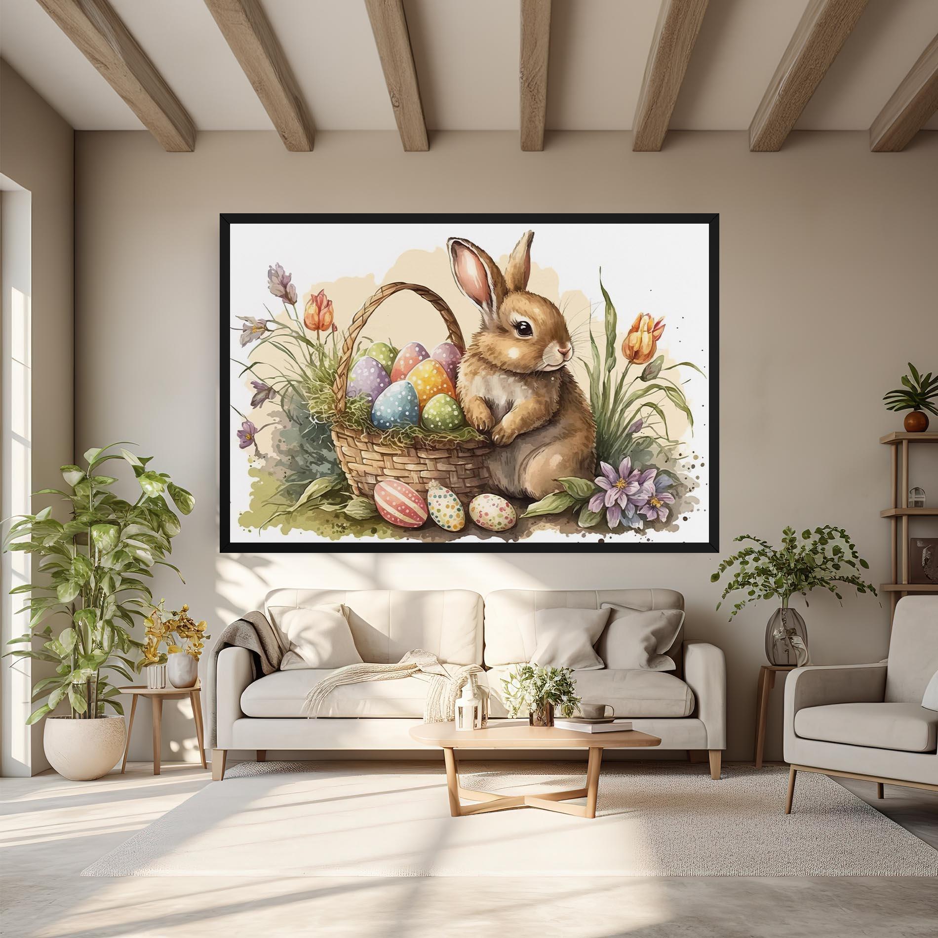 Leinwandbild Eggs Baby Bunny mockup 6