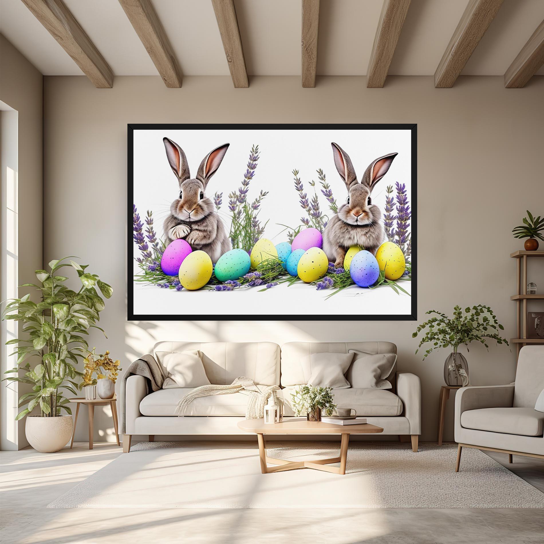 Leinwandbild Flowers Easter Bunny mockup 6