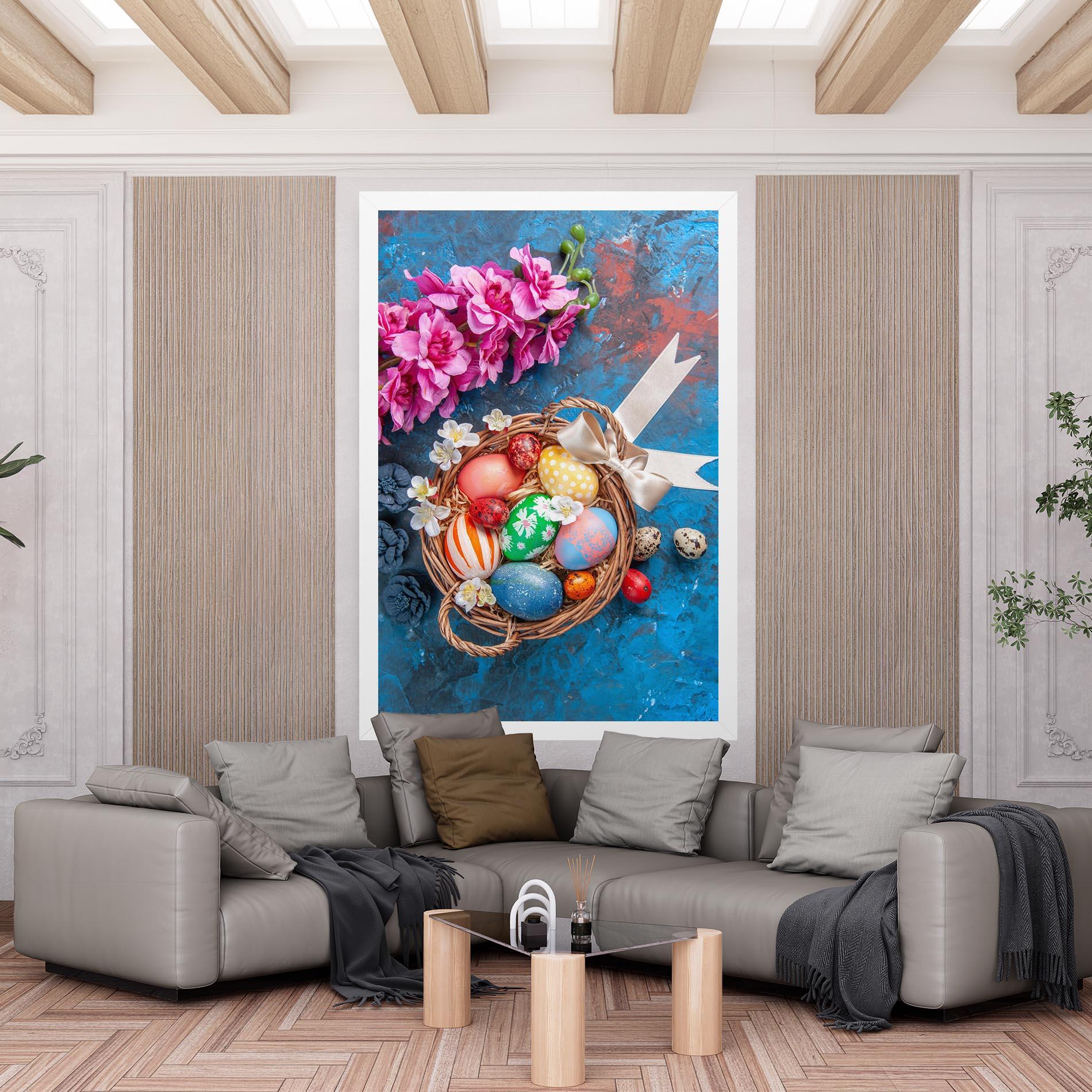 Leinwandbild Colored Easter Eggs mockup 6