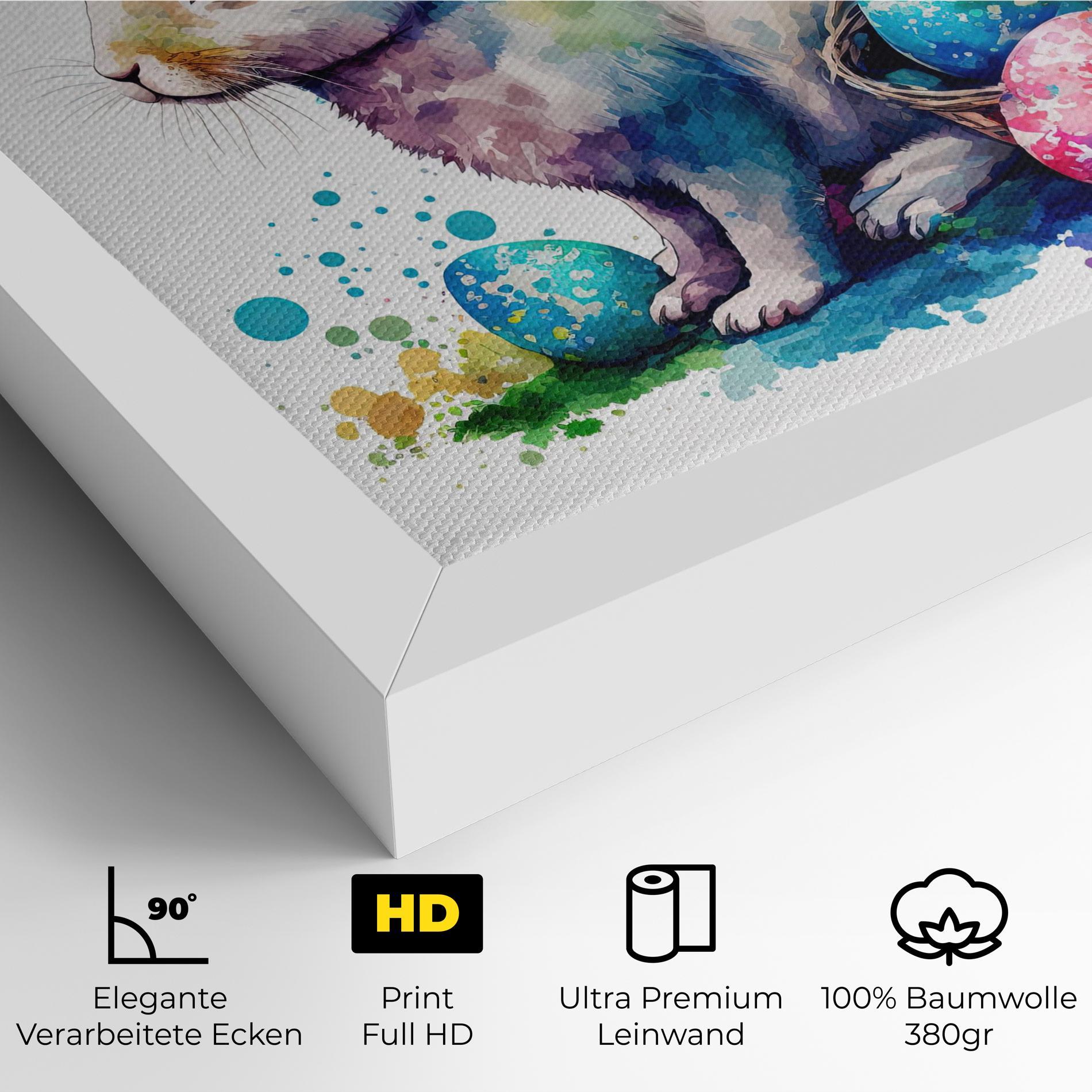 Leinwandbild Easter Bunny Watercolor mockup 4