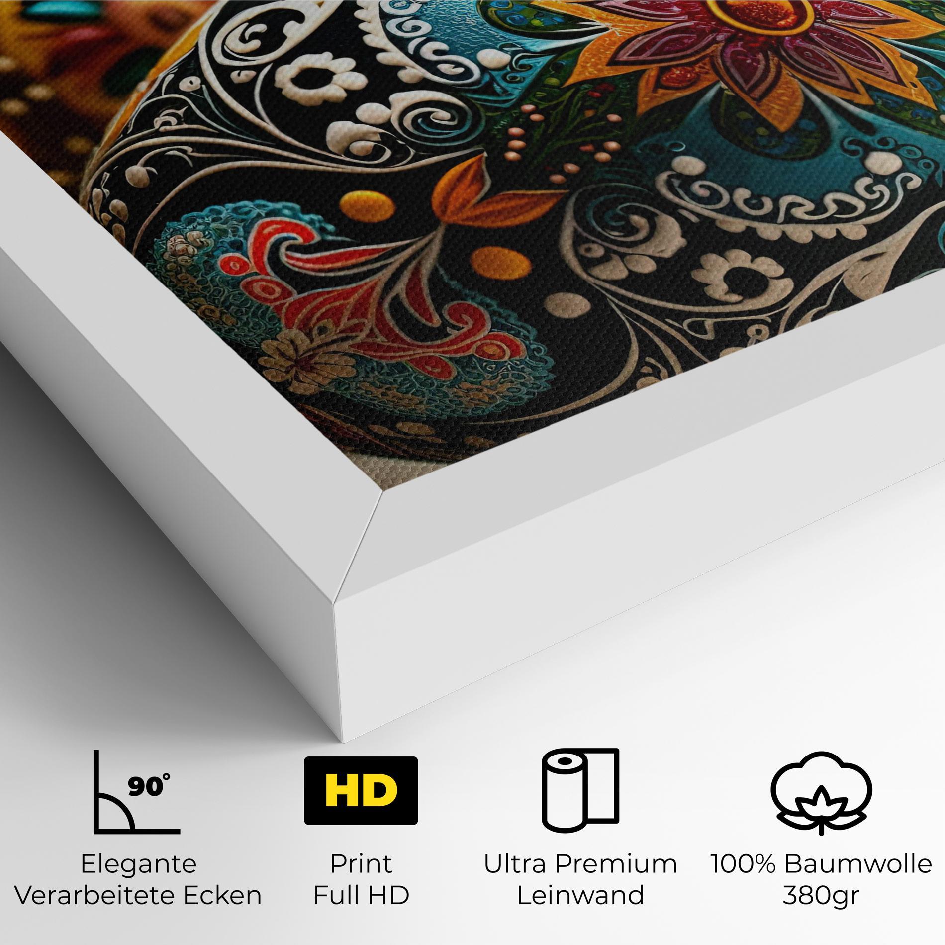 Leinwandbild Easter Eggs Ornament mockup 4