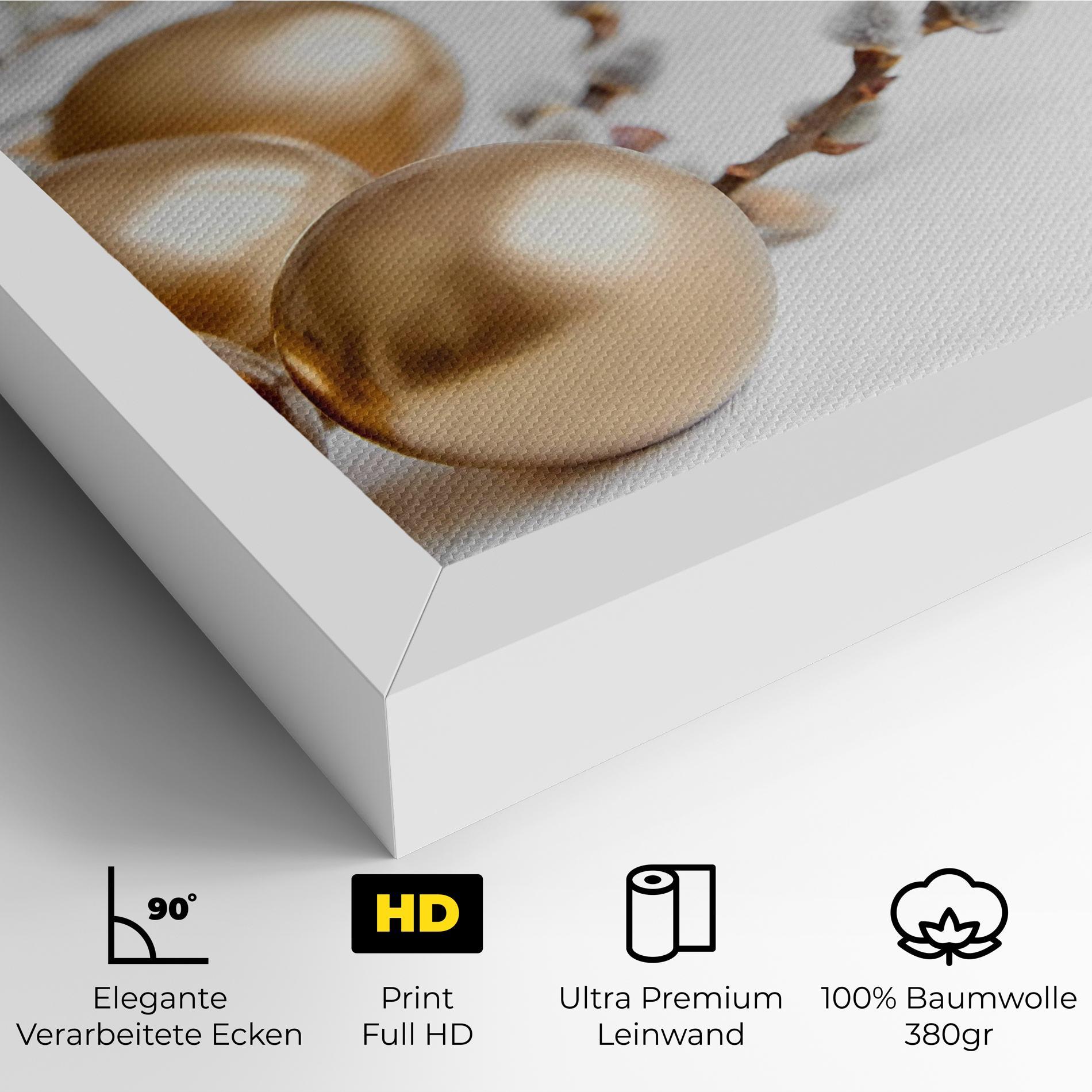 Leinwandbild Easter Gold Eggs mockup 4