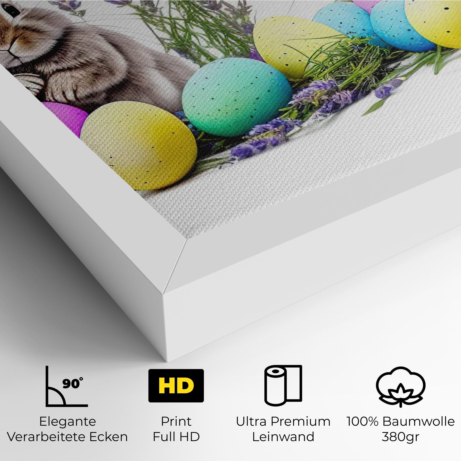 Leinwandbild Flowers Easter Bunny mockup 4