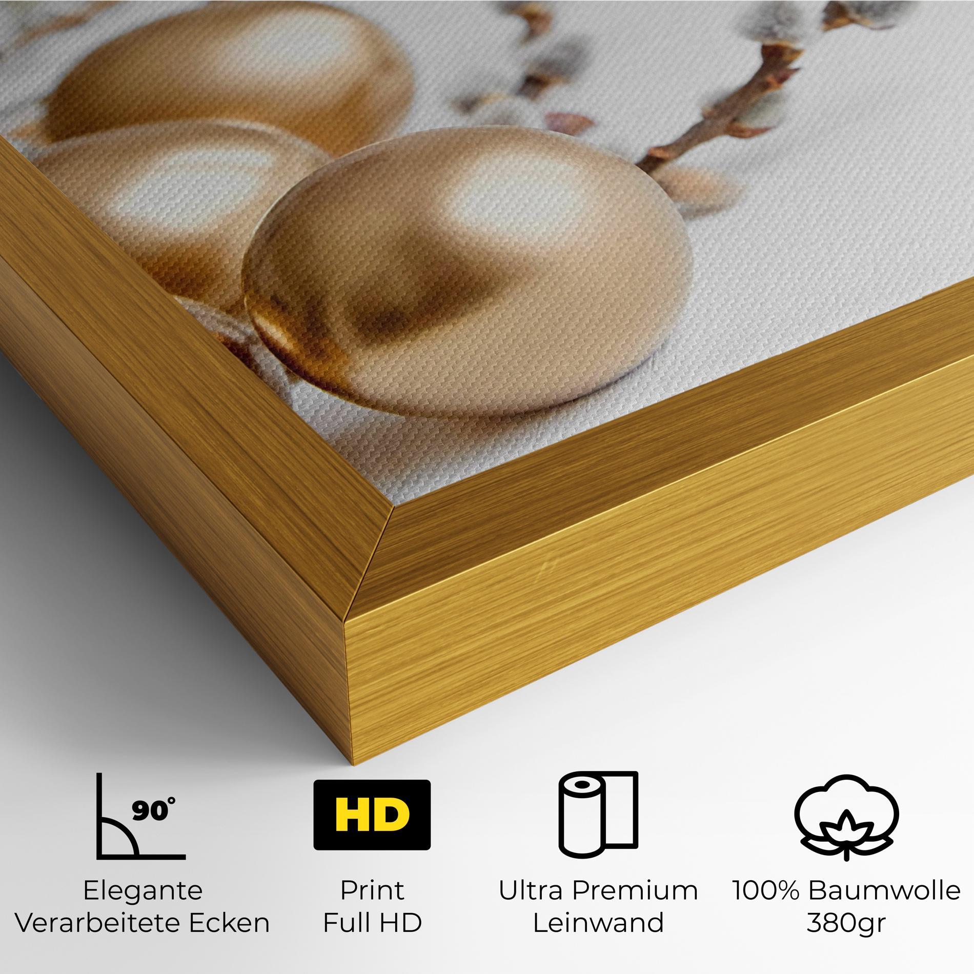 Leinwandbild Easter Gold Eggs mockup 4