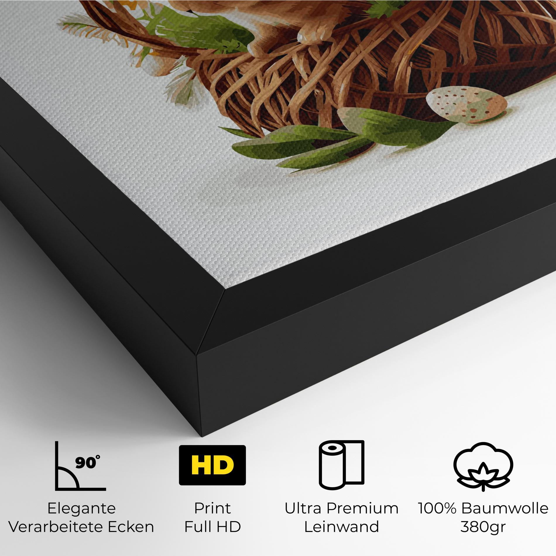 Leinwandbild Bunny In Basket mockup 4