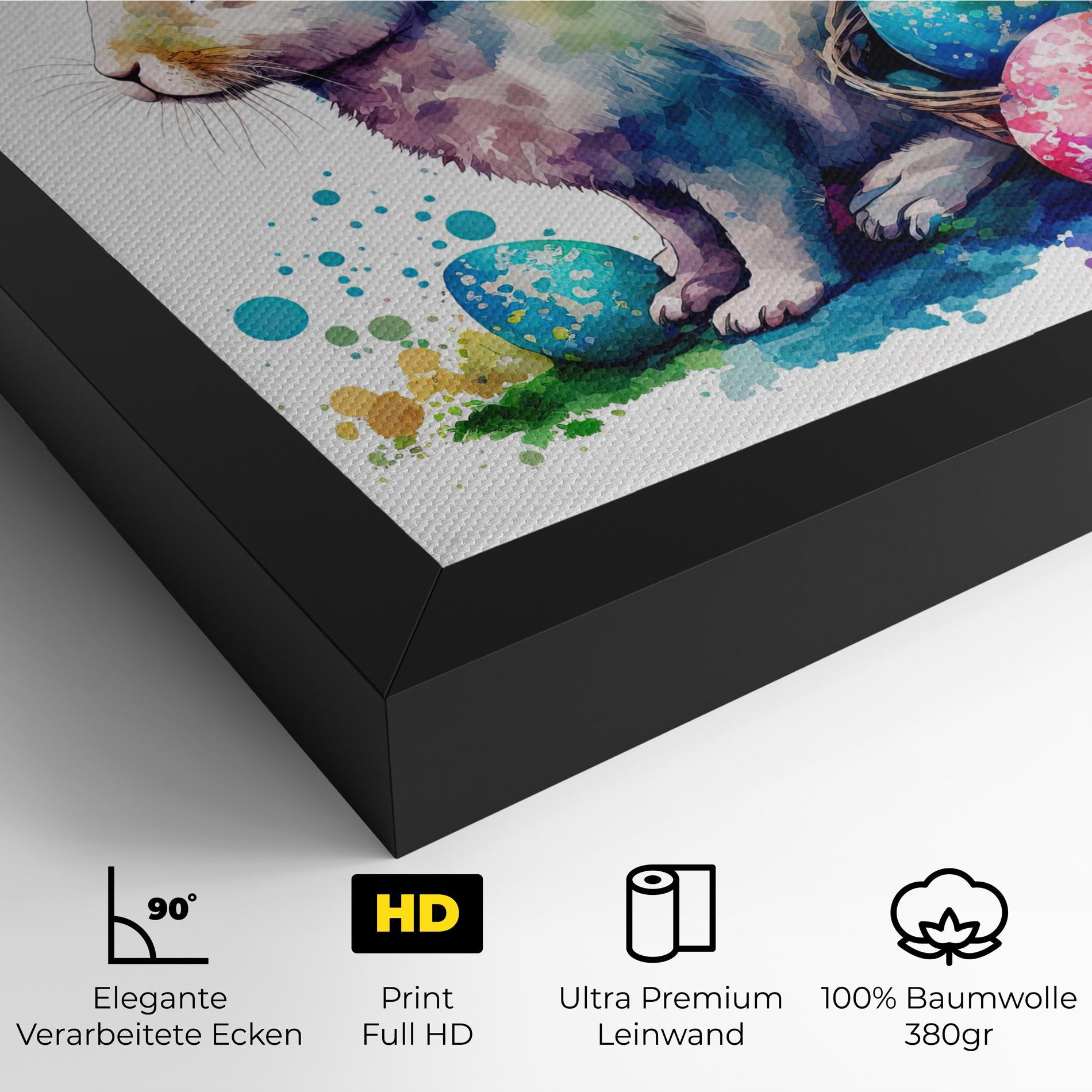 Leinwandbild Easter Bunny Watercolor mockup 4