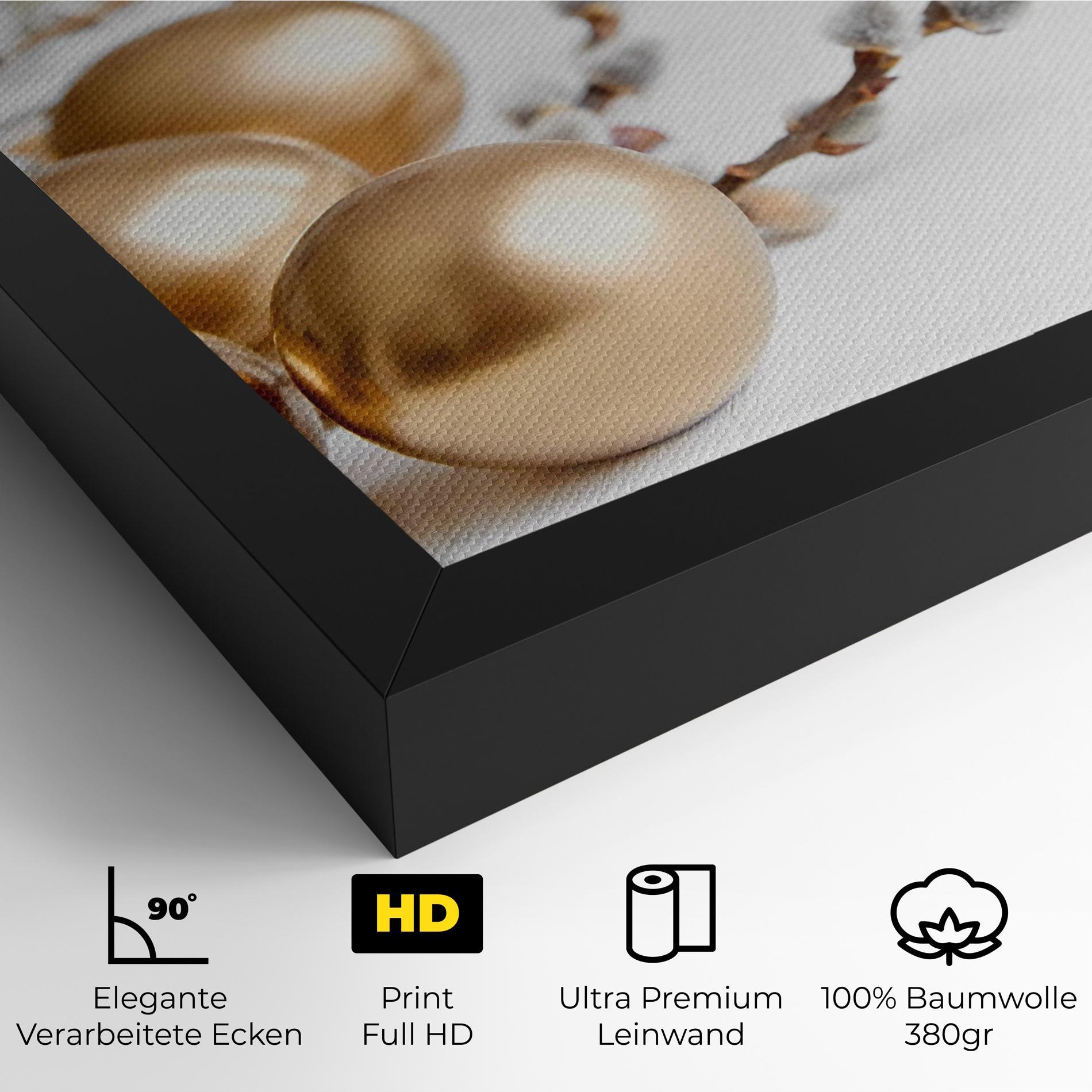 Leinwandbild Easter Gold Eggs mockup 4