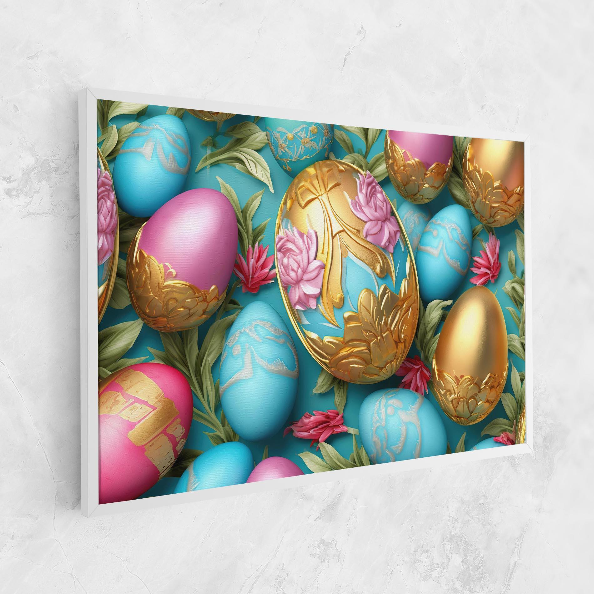 Leinwandbild Blue Pink Easter Egs mockup 1
