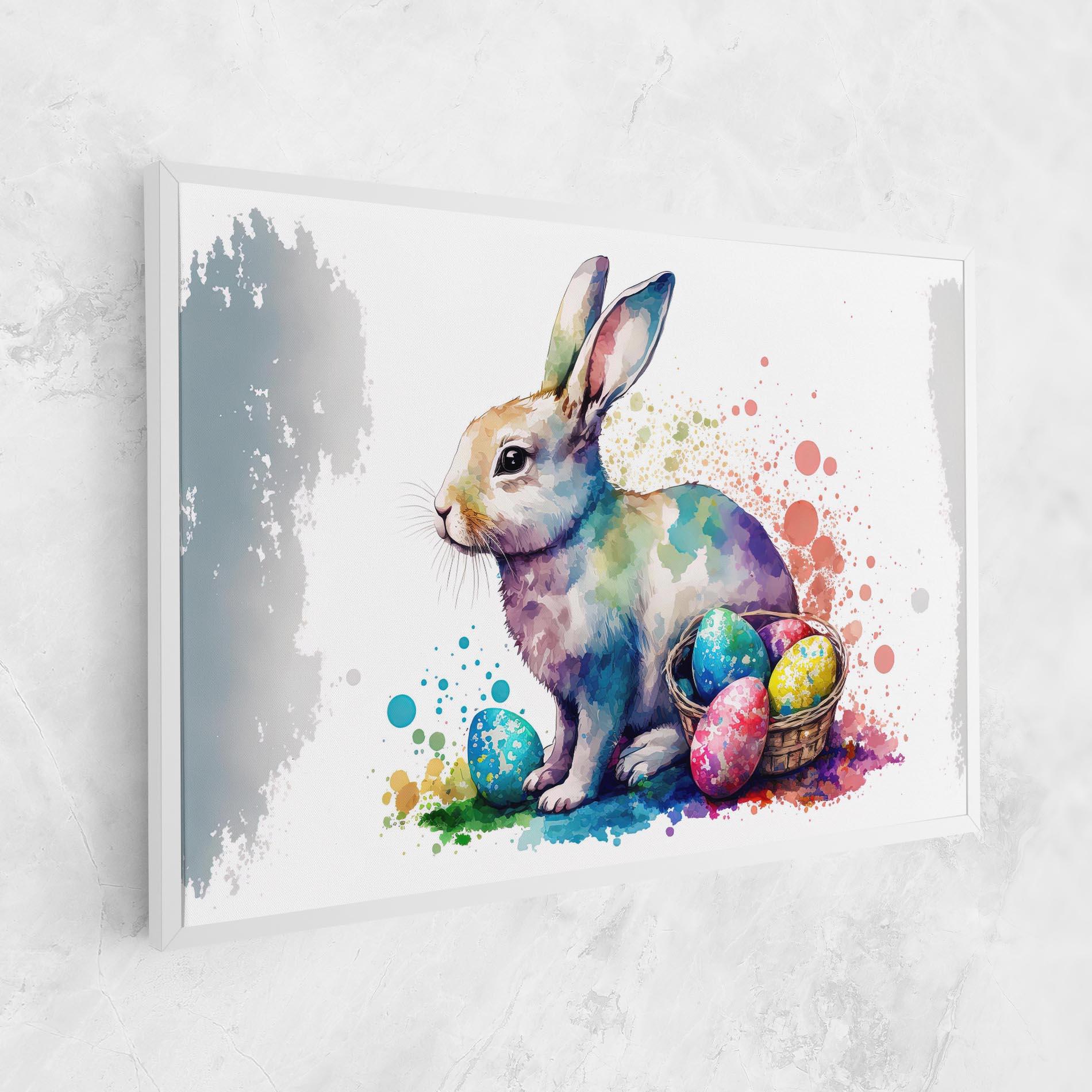 Leinwandbild Easter Bunny Watercolor mockup 1