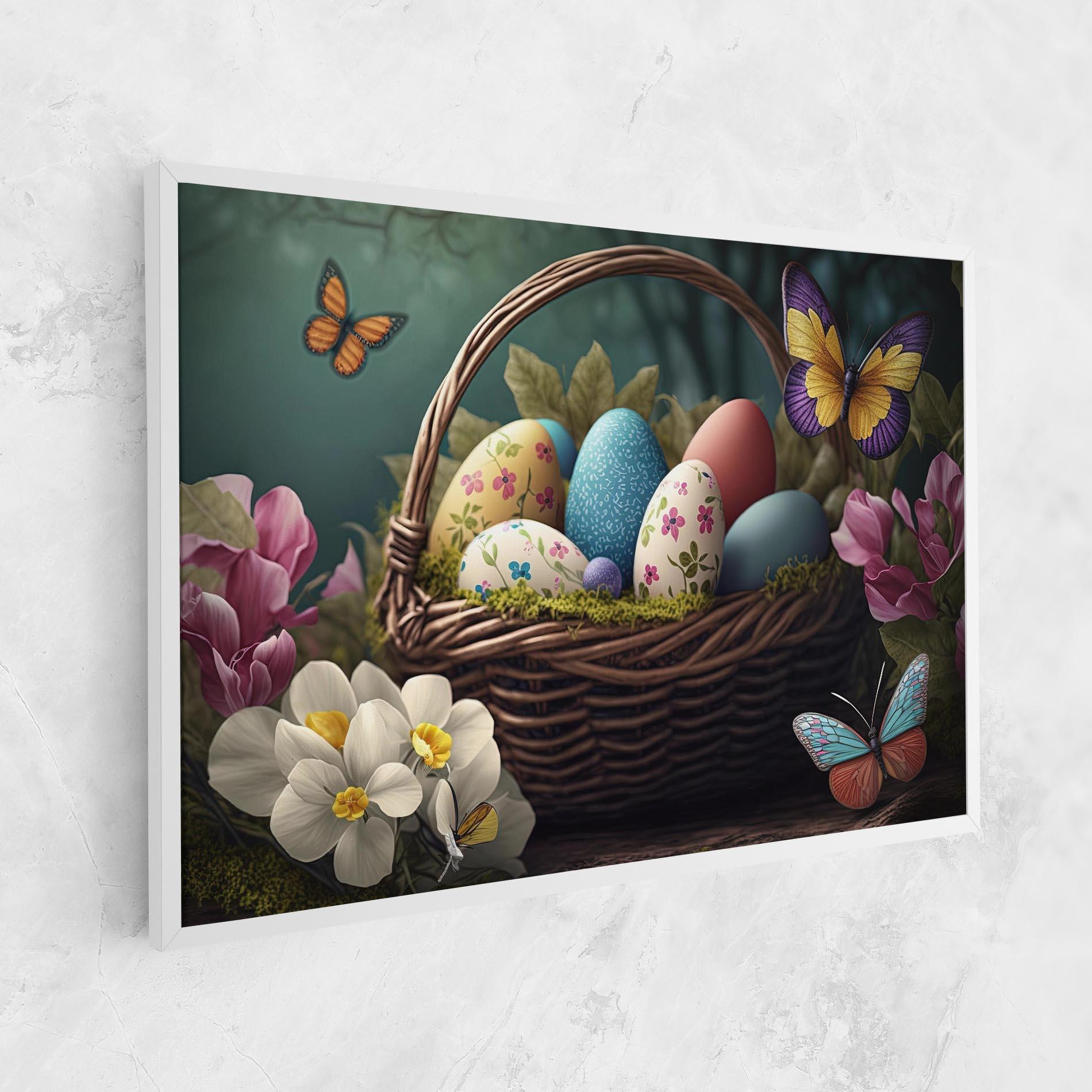 Leinwandbild Easter Eggs Butterfly mockup 1