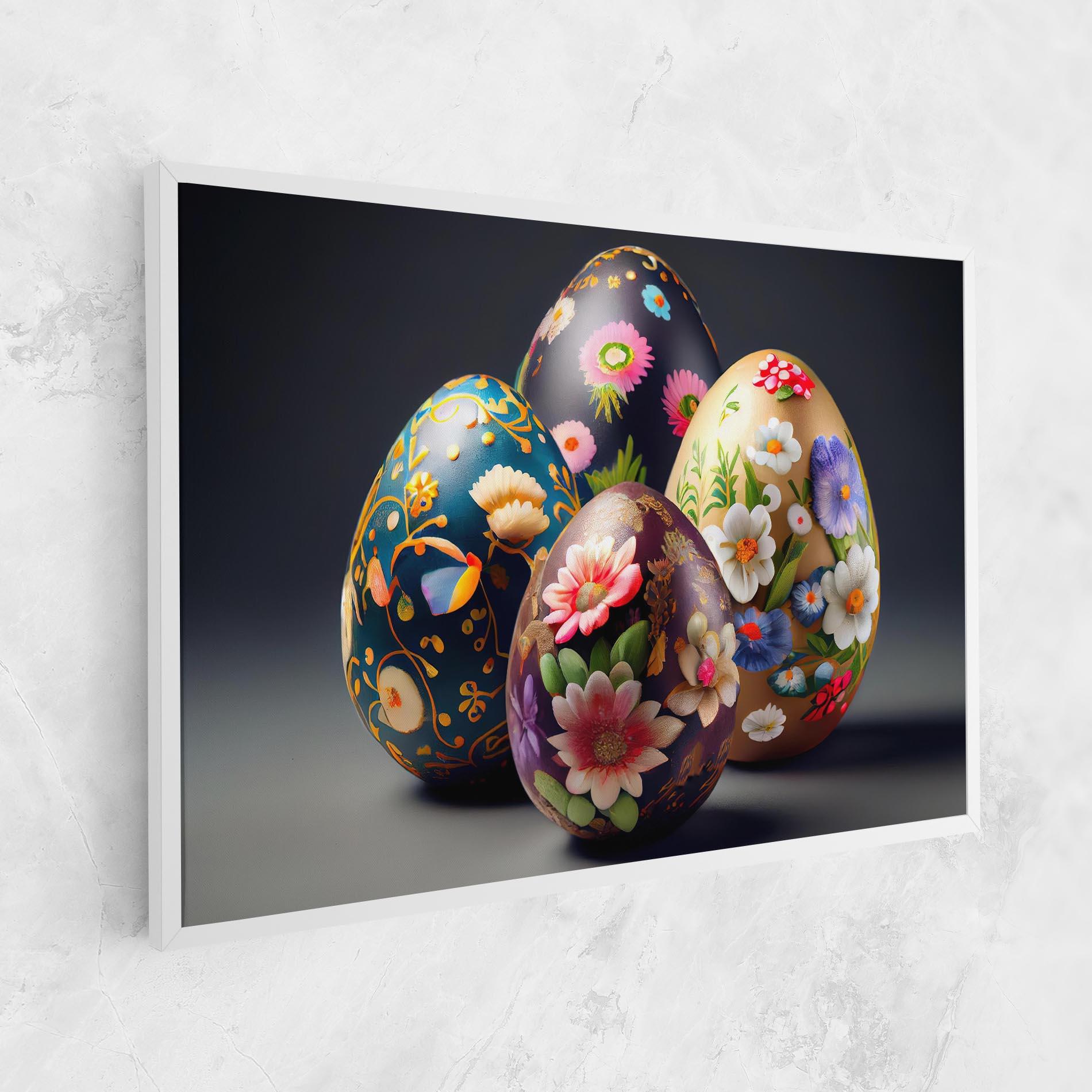 Leinwandbild Easter Egs Flowers mockup 1