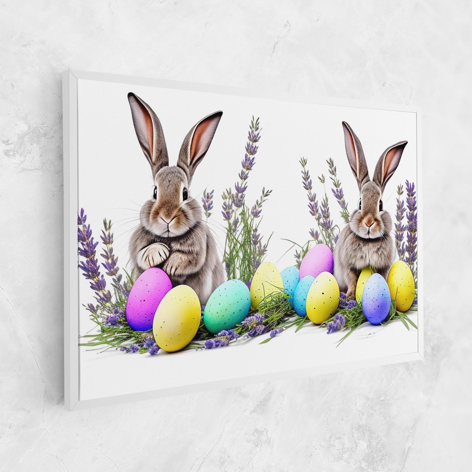 Leinwandbild Flowers Easter Bunny mockup 1