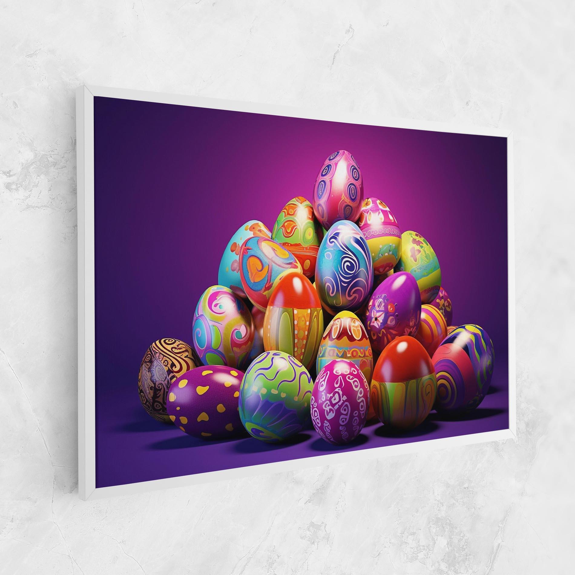 Leinwandbild Pile Colorful Eggs mockup 1