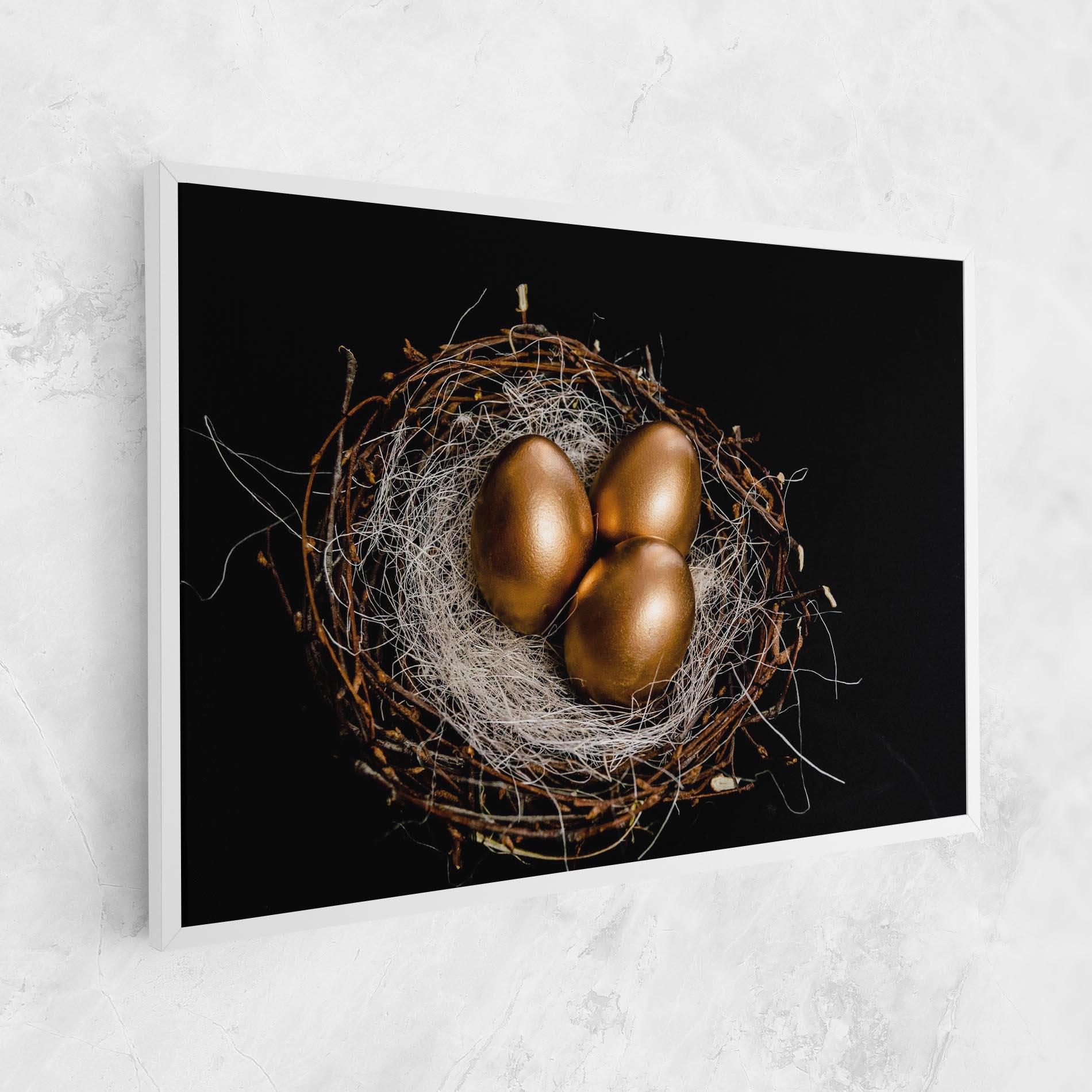 Leinwandbild Pretty Golden Easter Eggs mockup 1