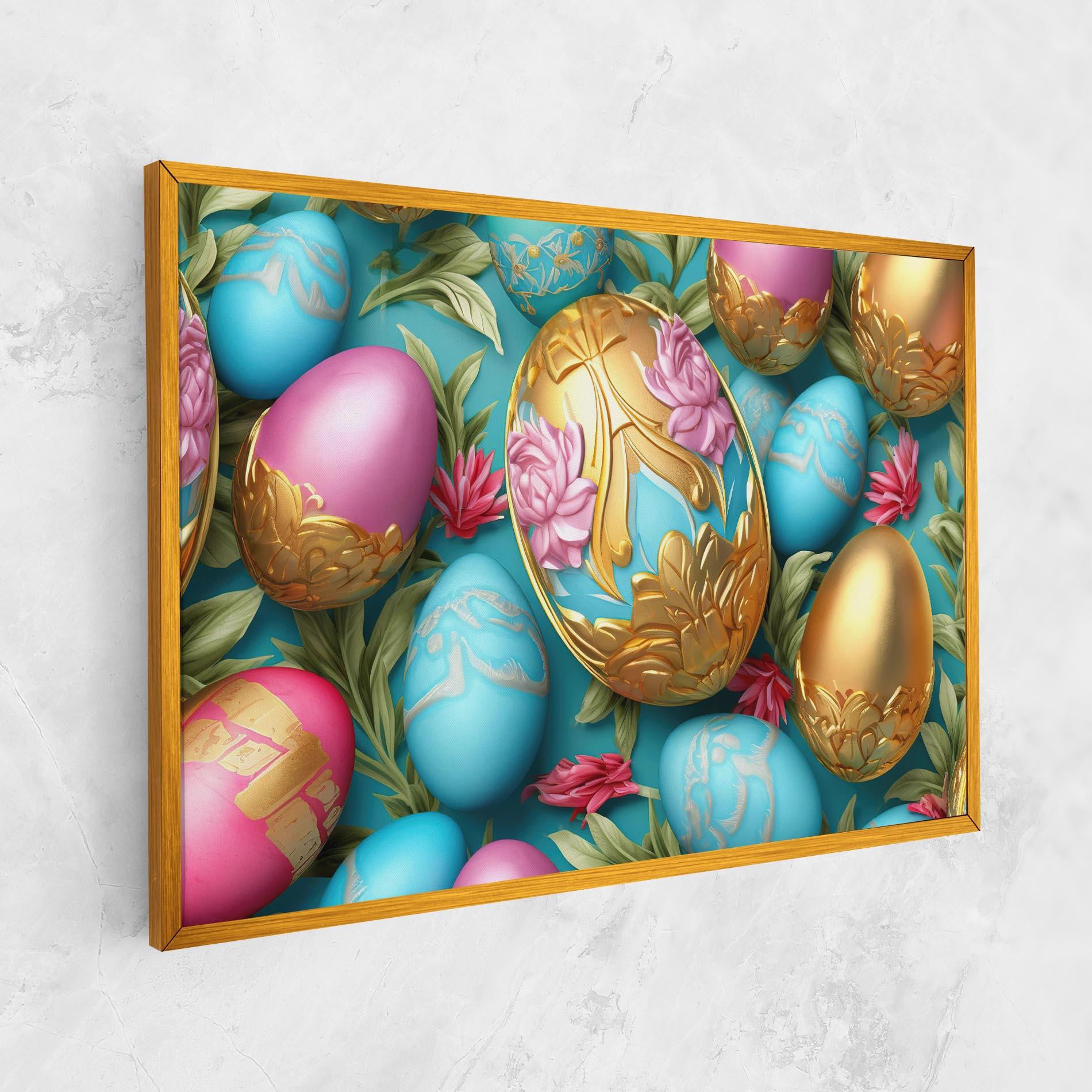 Leinwandbild Blue Pink Easter Egs mockup 1