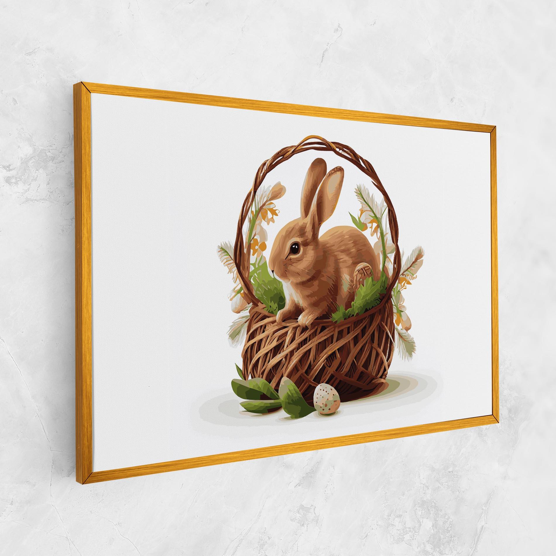 Leinwandbild Bunny In Basket mockup 1
