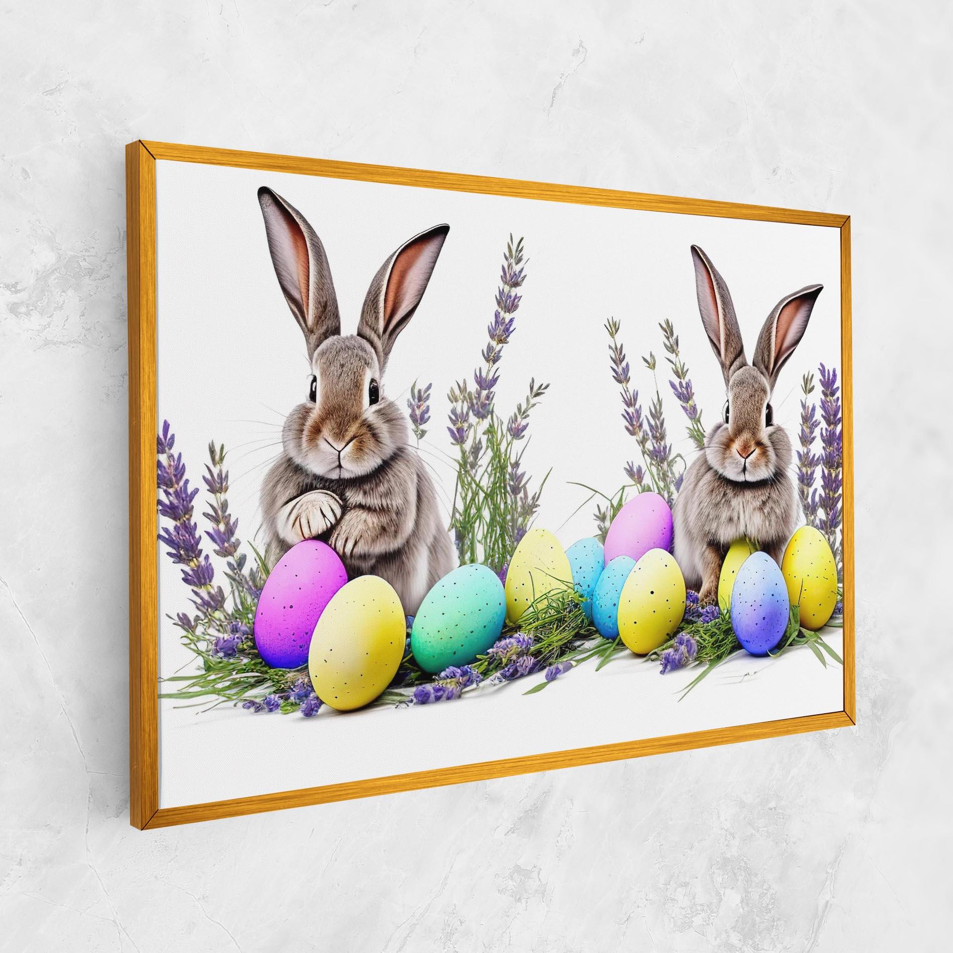 Leinwandbild Flowers Easter Bunny mockup 1