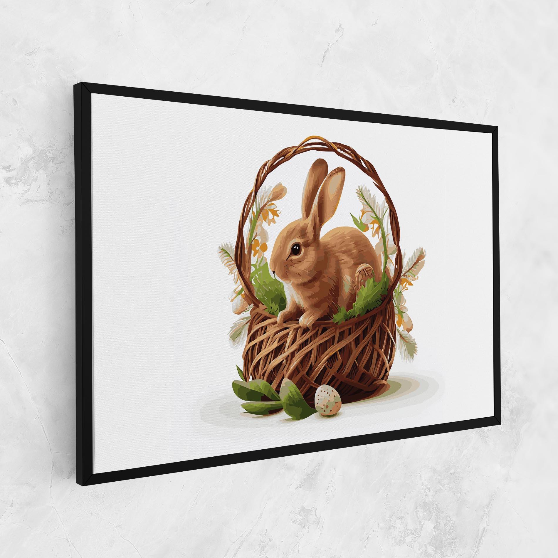 Leinwandbild Bunny In Basket mockup 1