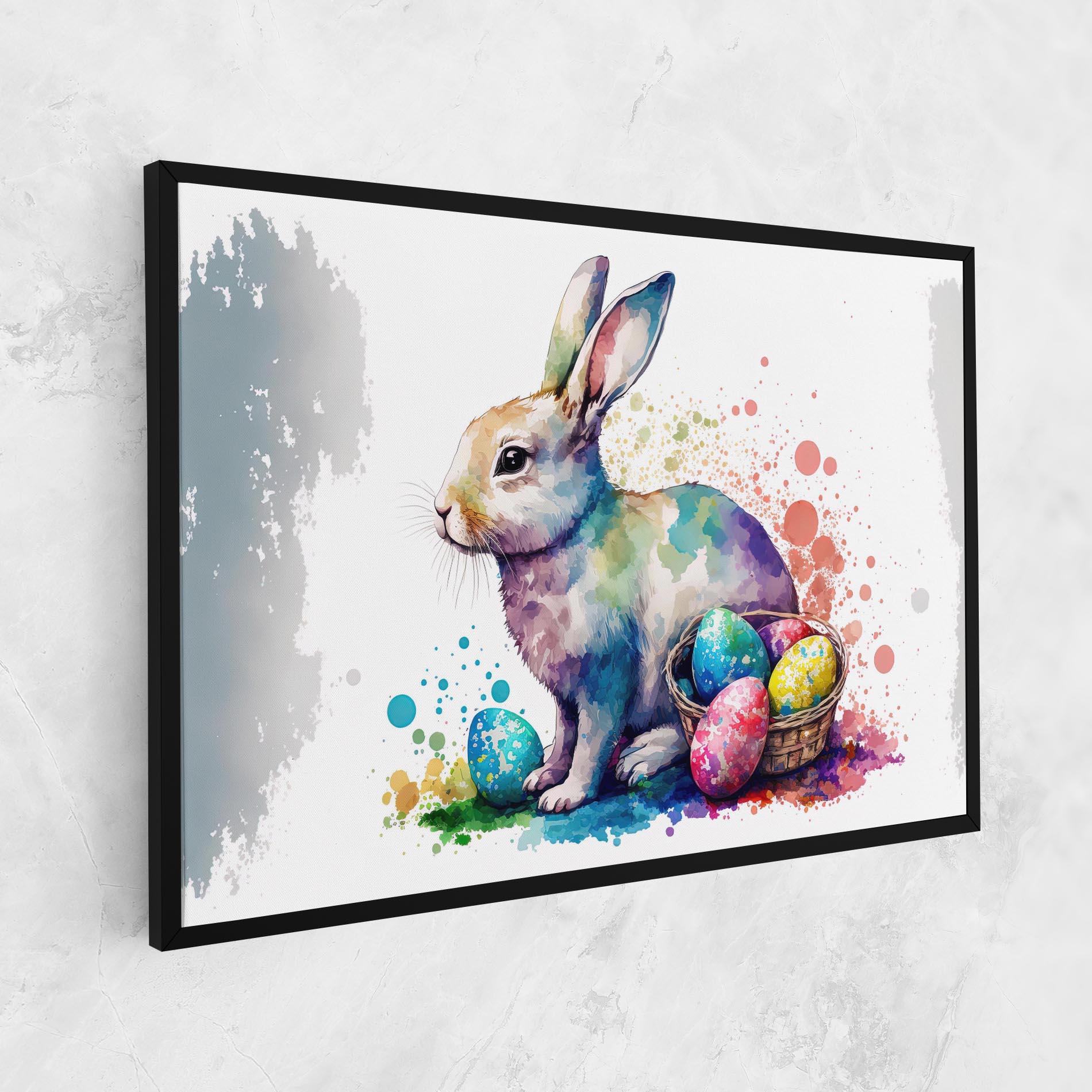 Leinwandbild Easter Bunny Watercolor mockup 1