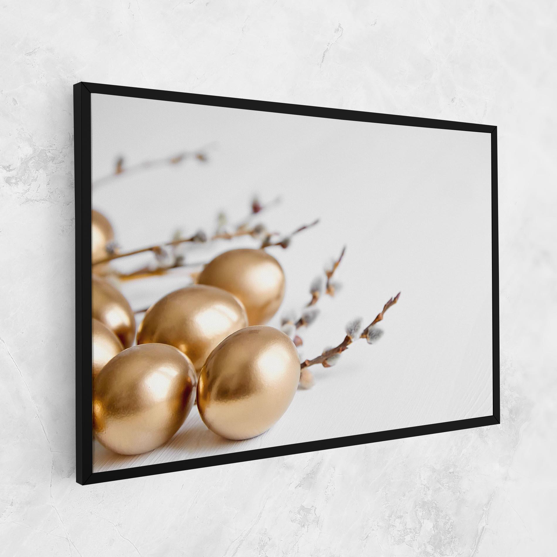 Leinwandbild Easter Gold Eggs mockup 1