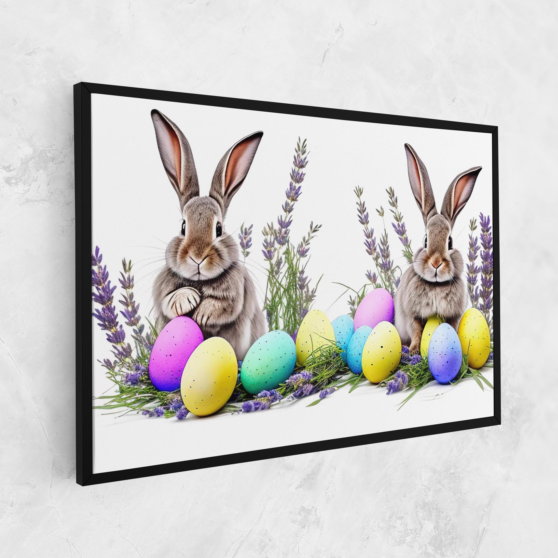 Leinwandbild Flowers Easter Bunny mockup 1