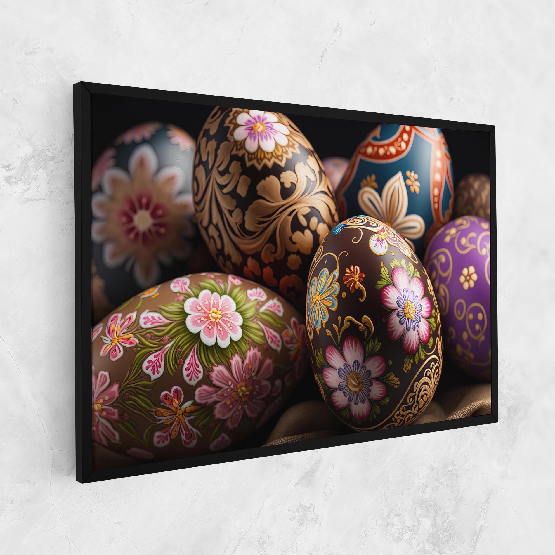 Leinwandbild Pretty Painted Eggs mockup 1