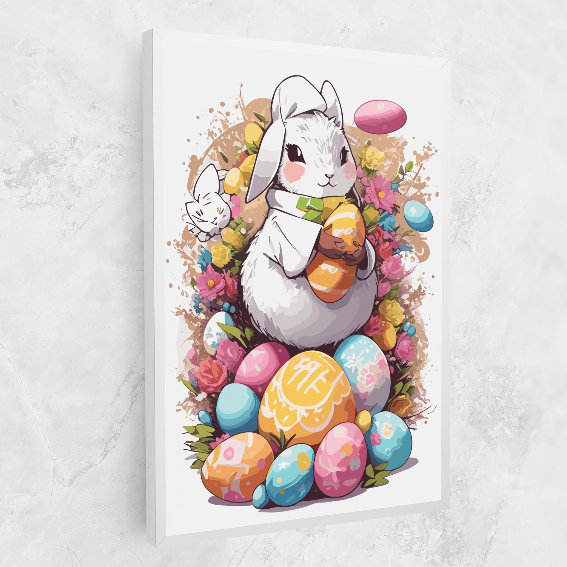 Leinwandbild White Easter Bunny mockup 1