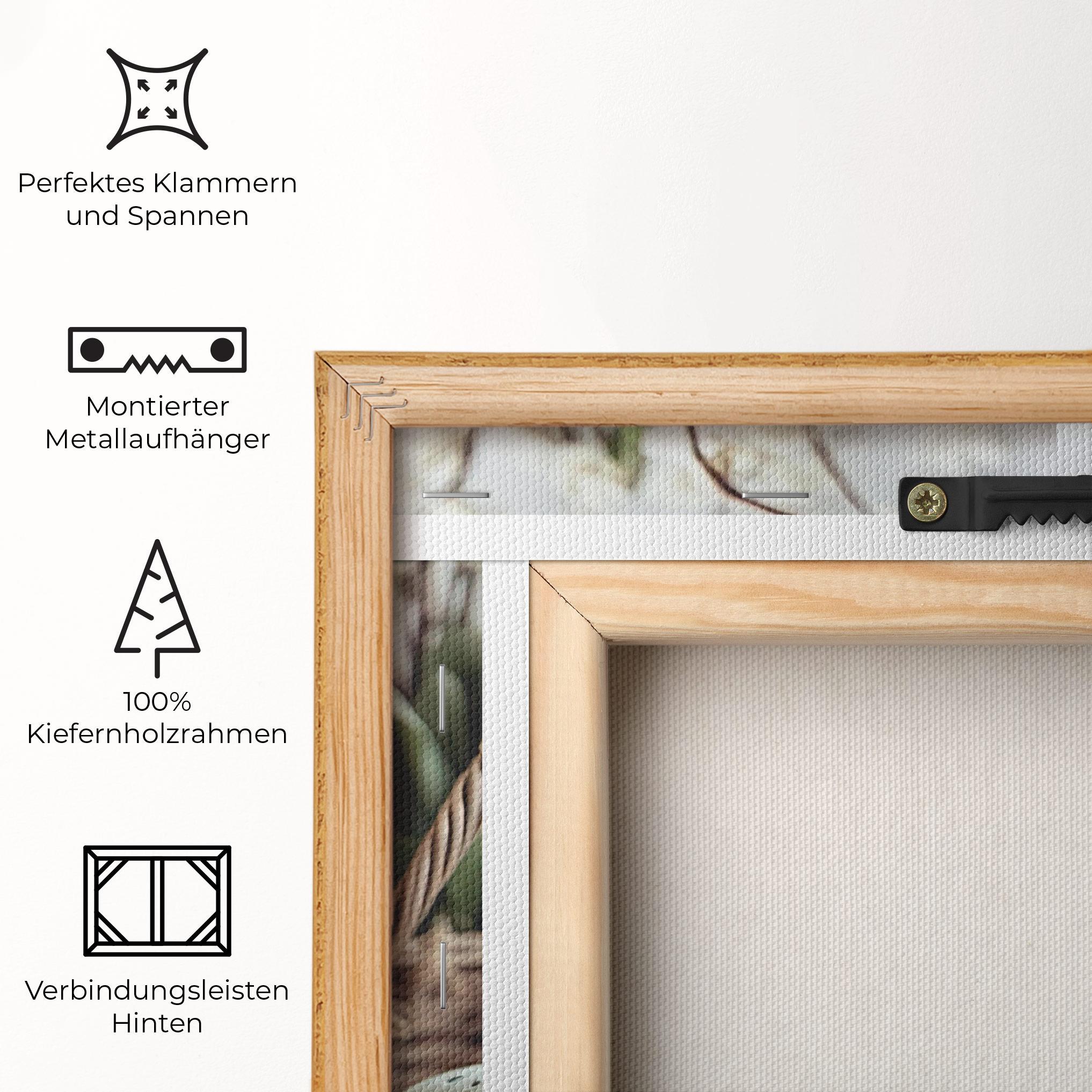 Leinwandbild Cute White Easter Eggs mockup 5