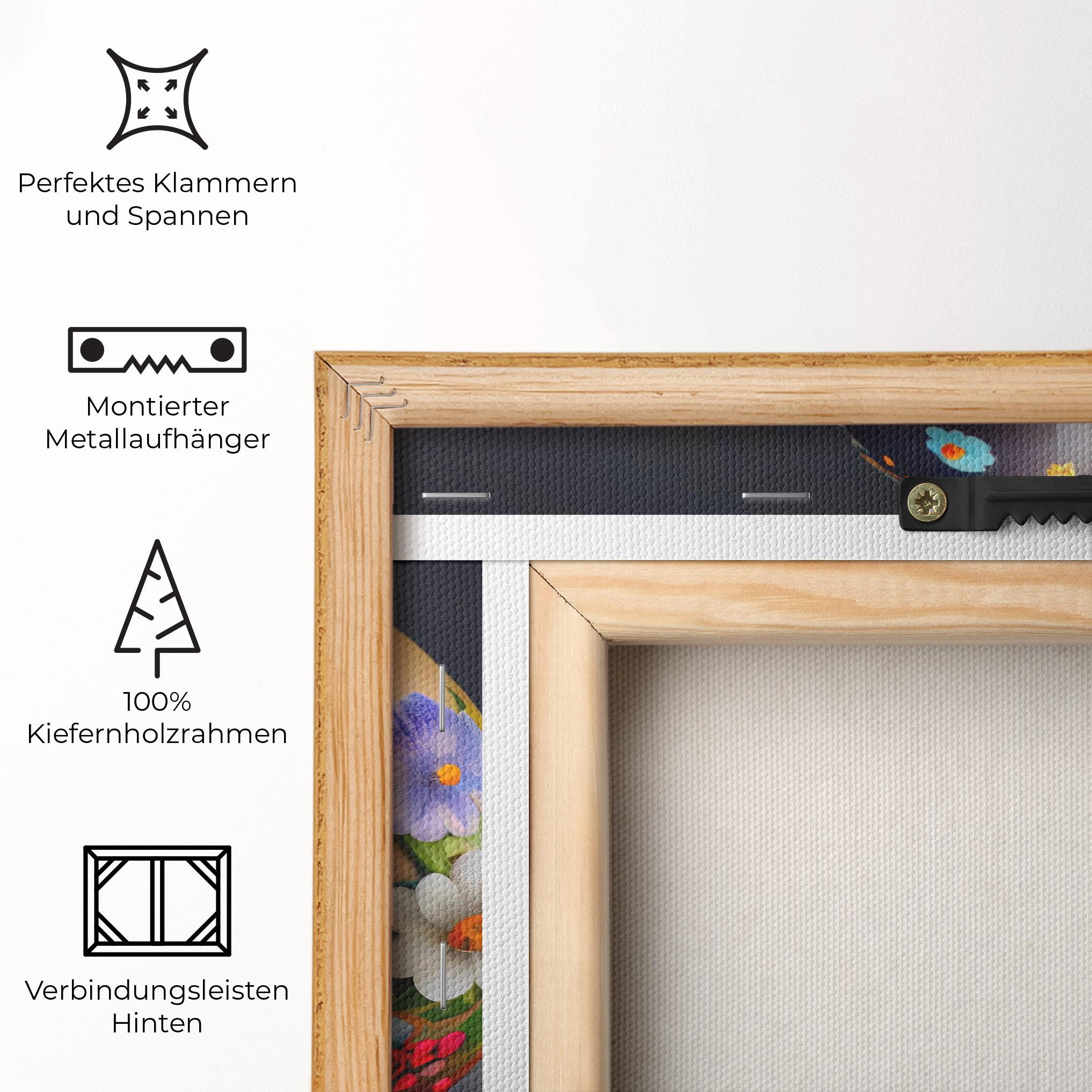 Leinwandbild Easter Egs Flowers mockup 5